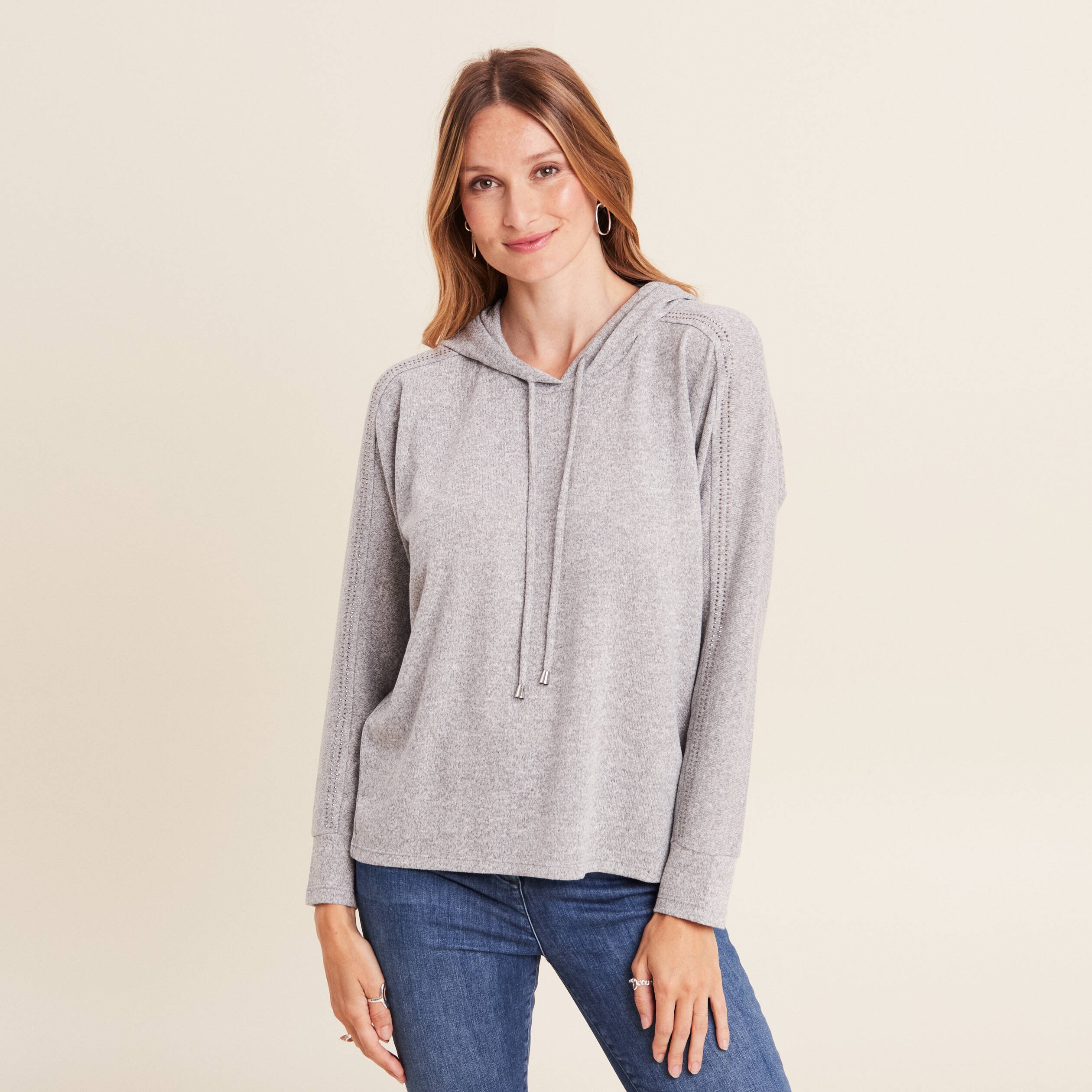 sweat a capuche gris clair femme Sweat à capuche gris clair femme