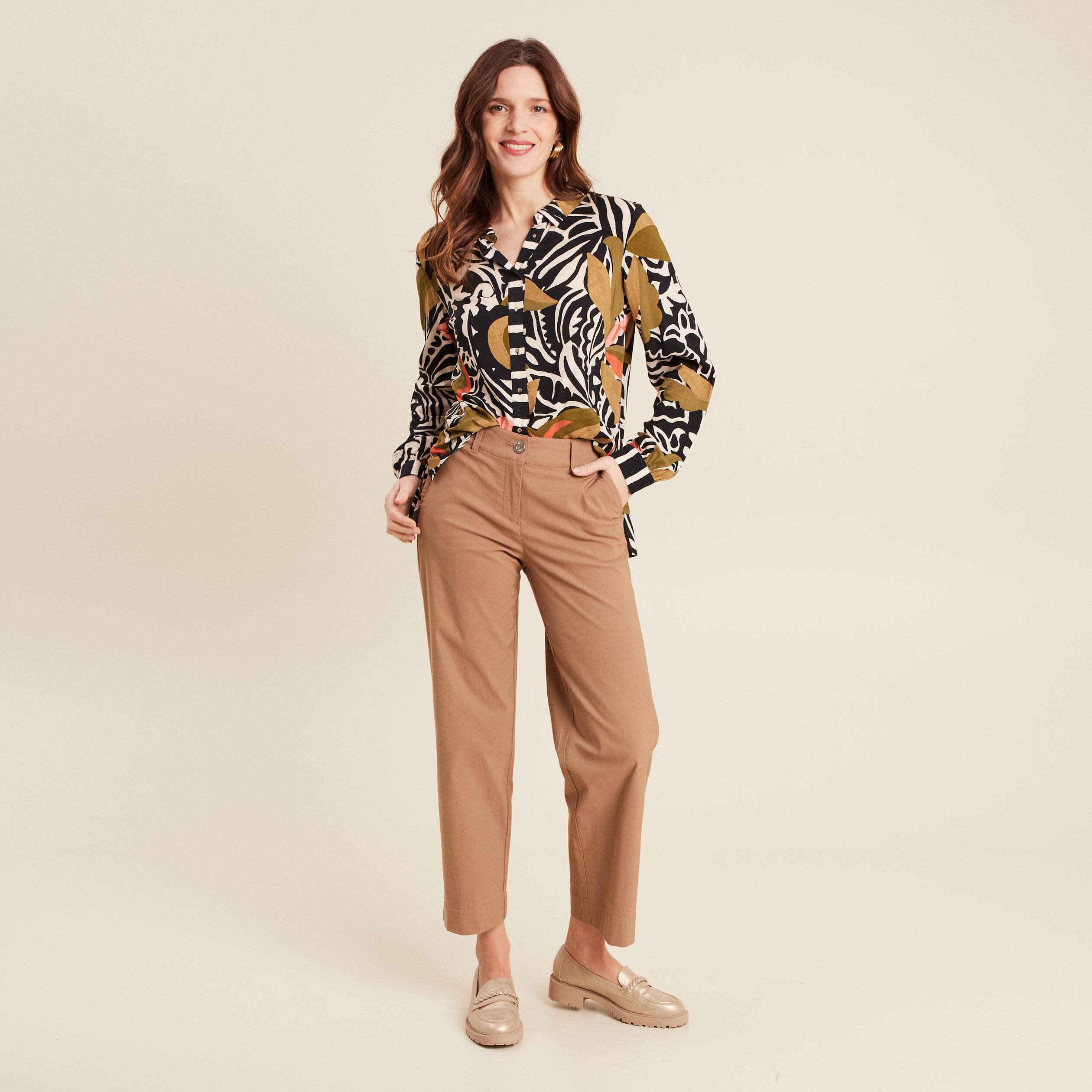 pantalon large 78eme marron femme Pantalon large 7/8ème marron femme