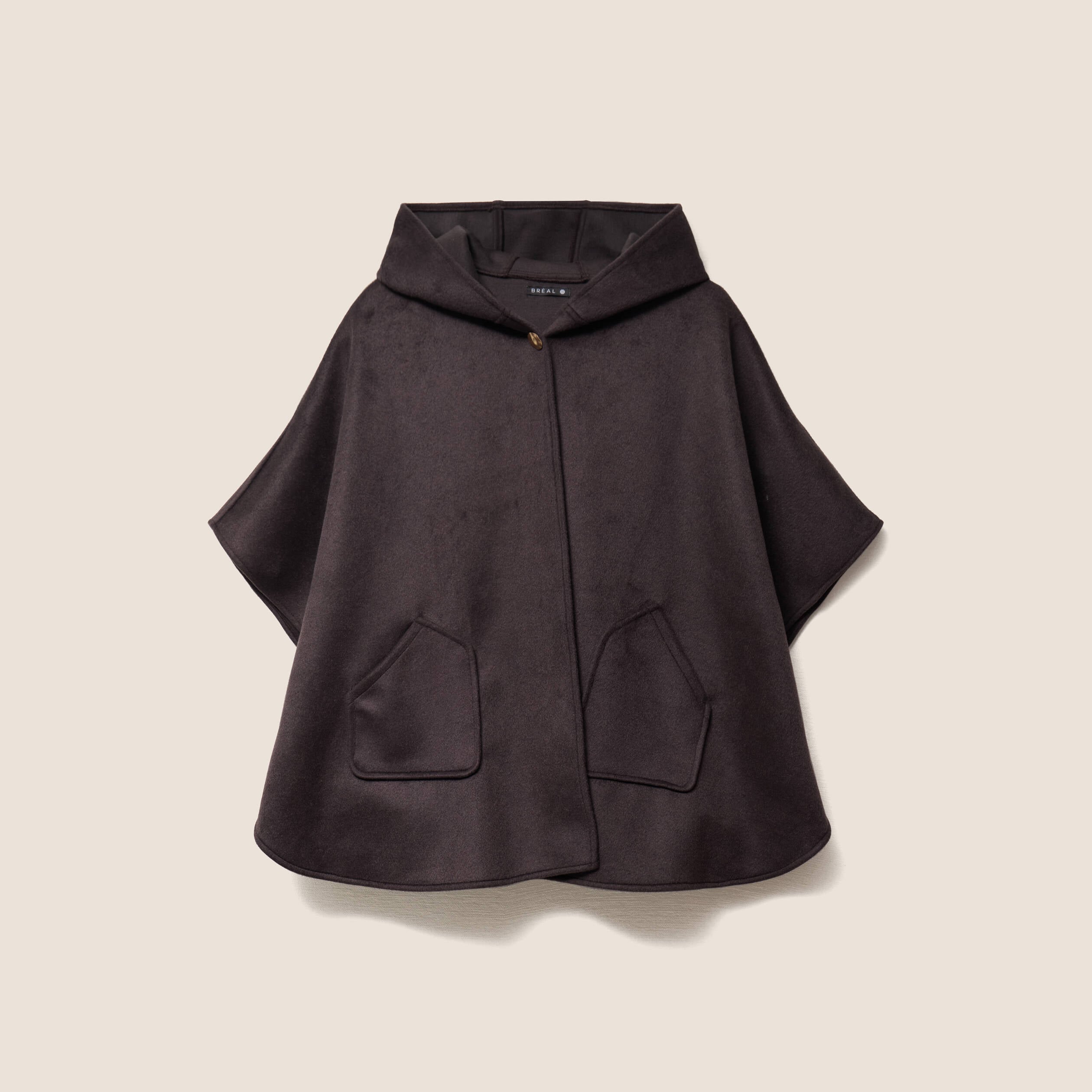 Poncho cape marron fonc&eacute; femme