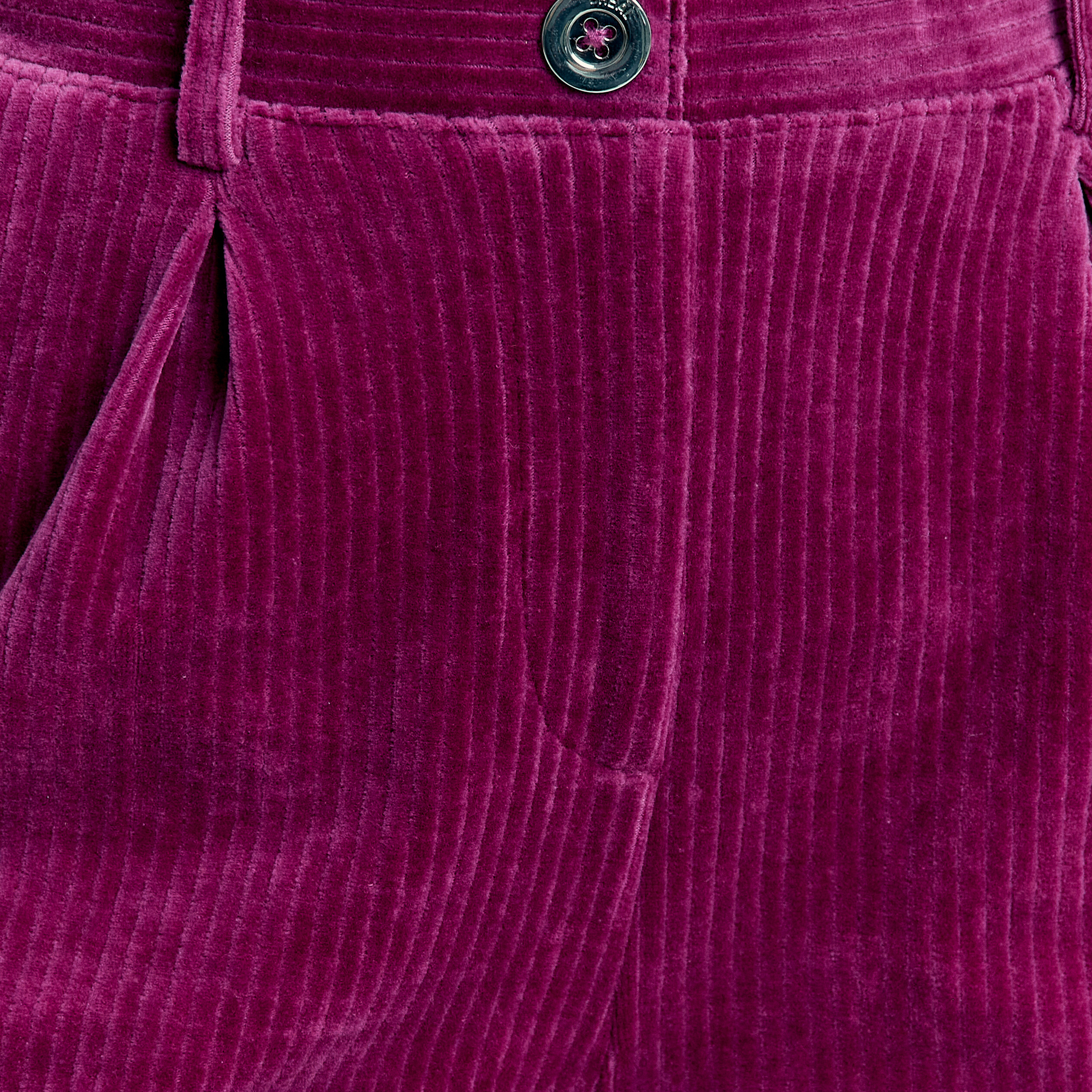 Pantalon large velours prune femme