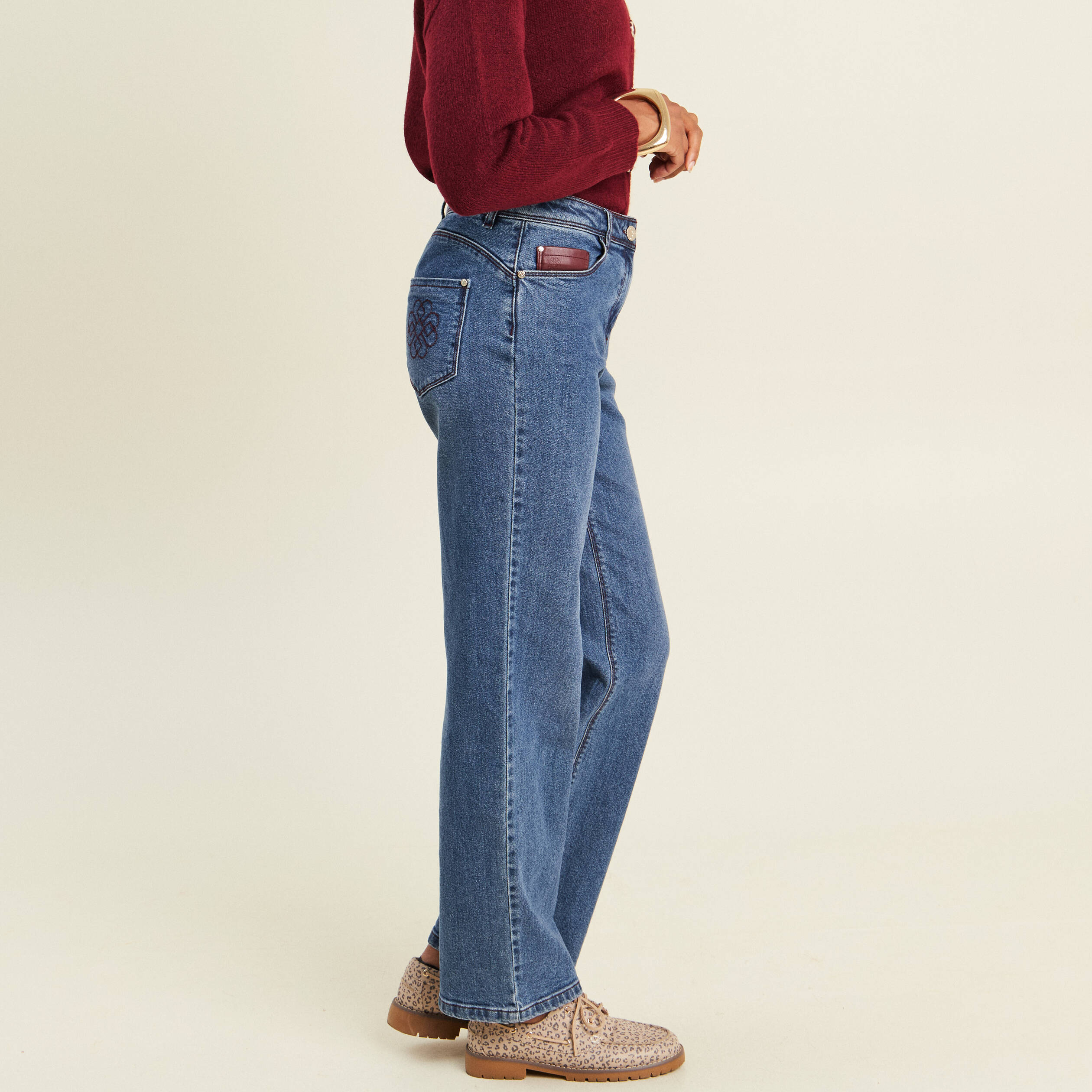 Jean standard denim stone femme