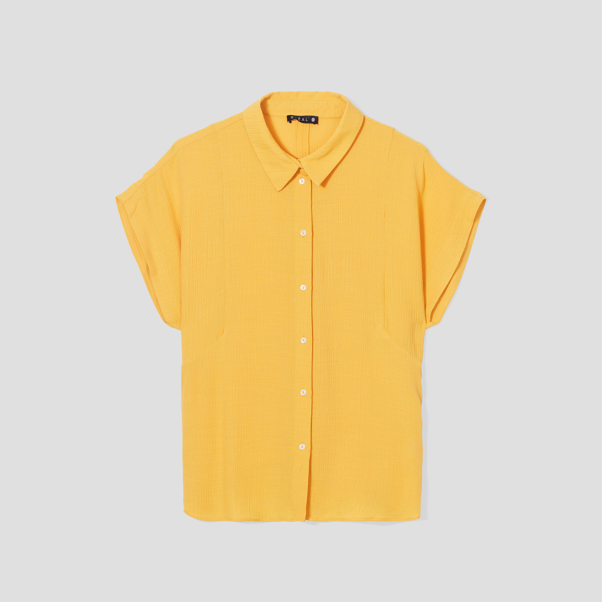 chemise manches courtes jaune moutarde femme Chemise manches courtes jaune moutarde femme