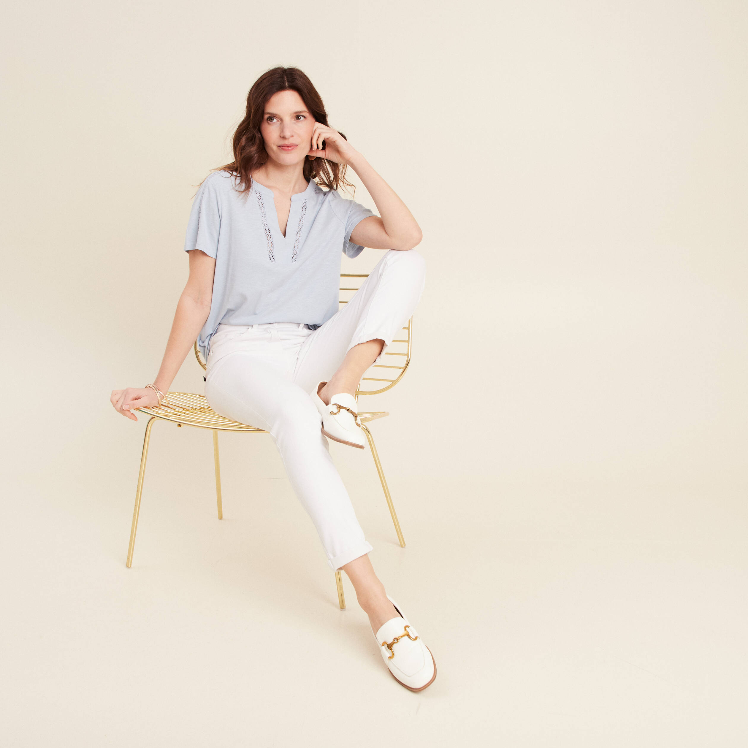 t shirt manches courtes bleu clair femme T-shirt manches courtes bleu clair femme