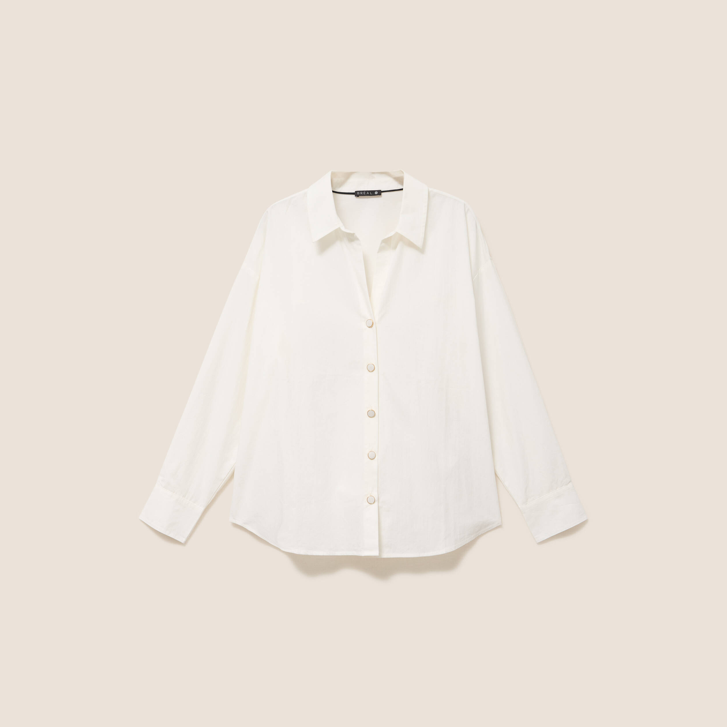 Chemise ample manches longues ecru femme