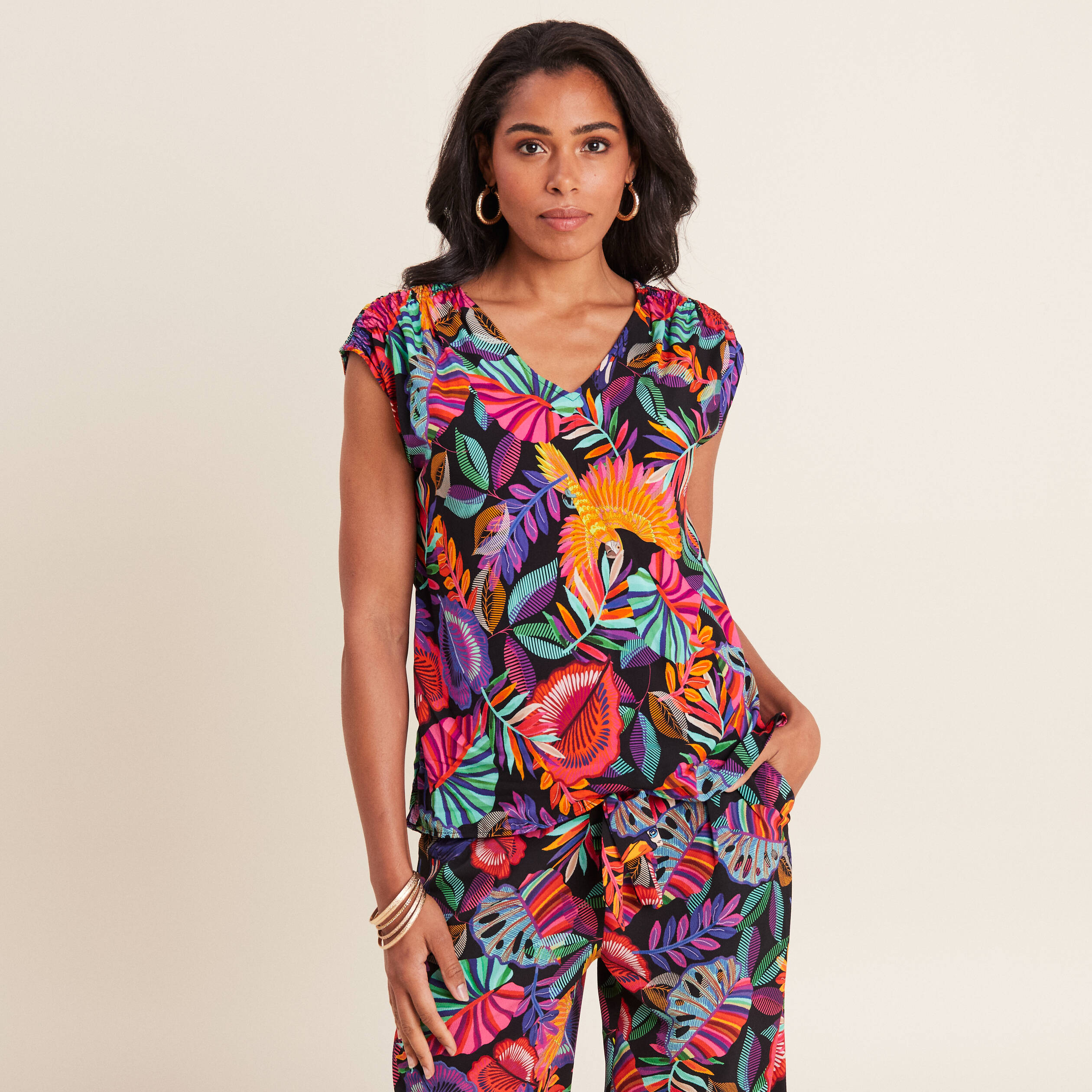 blouse sans manches multicolore femme Blouse sans manches multicolore femme