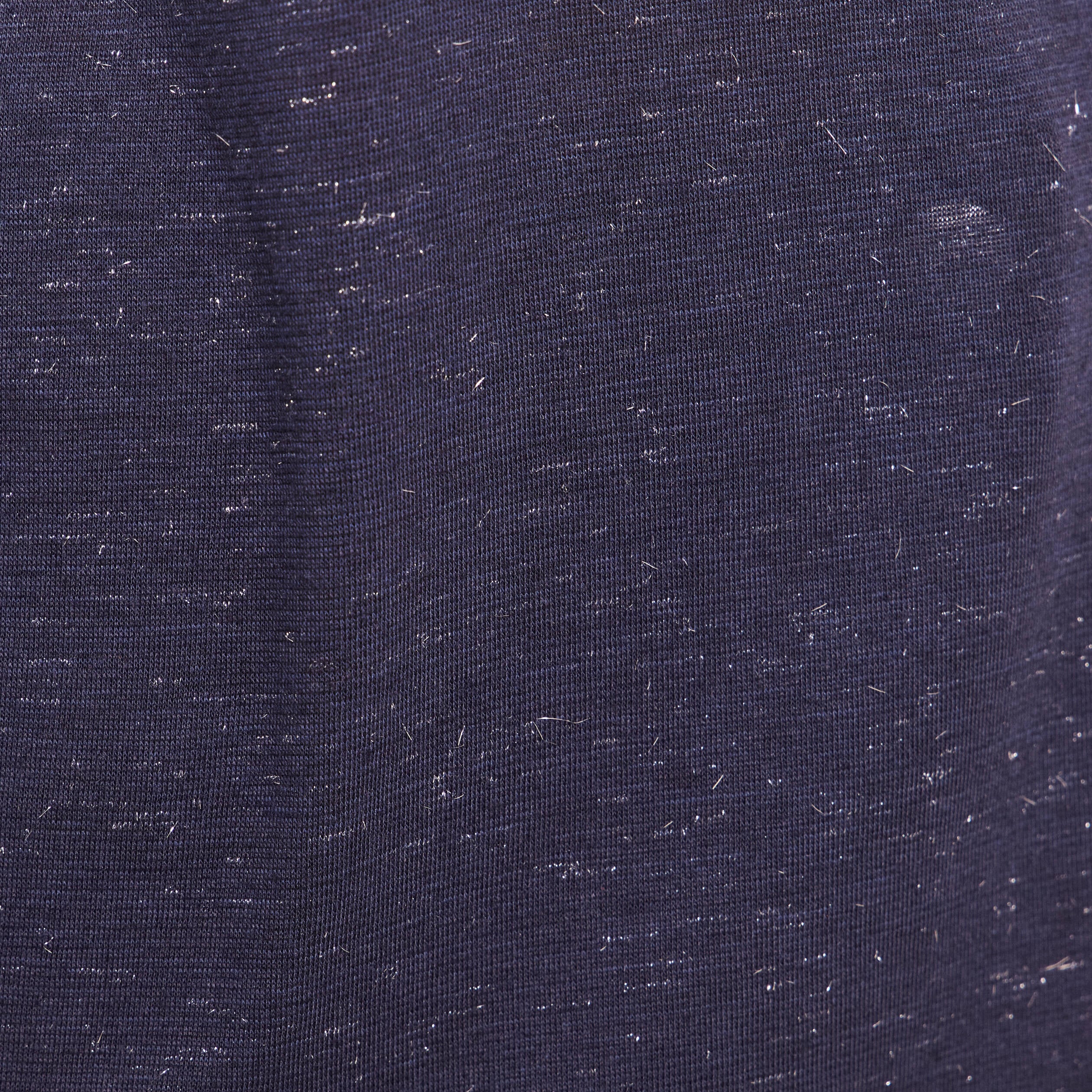 T-shirt &agrave; sequins manches courtes bleu marine femme