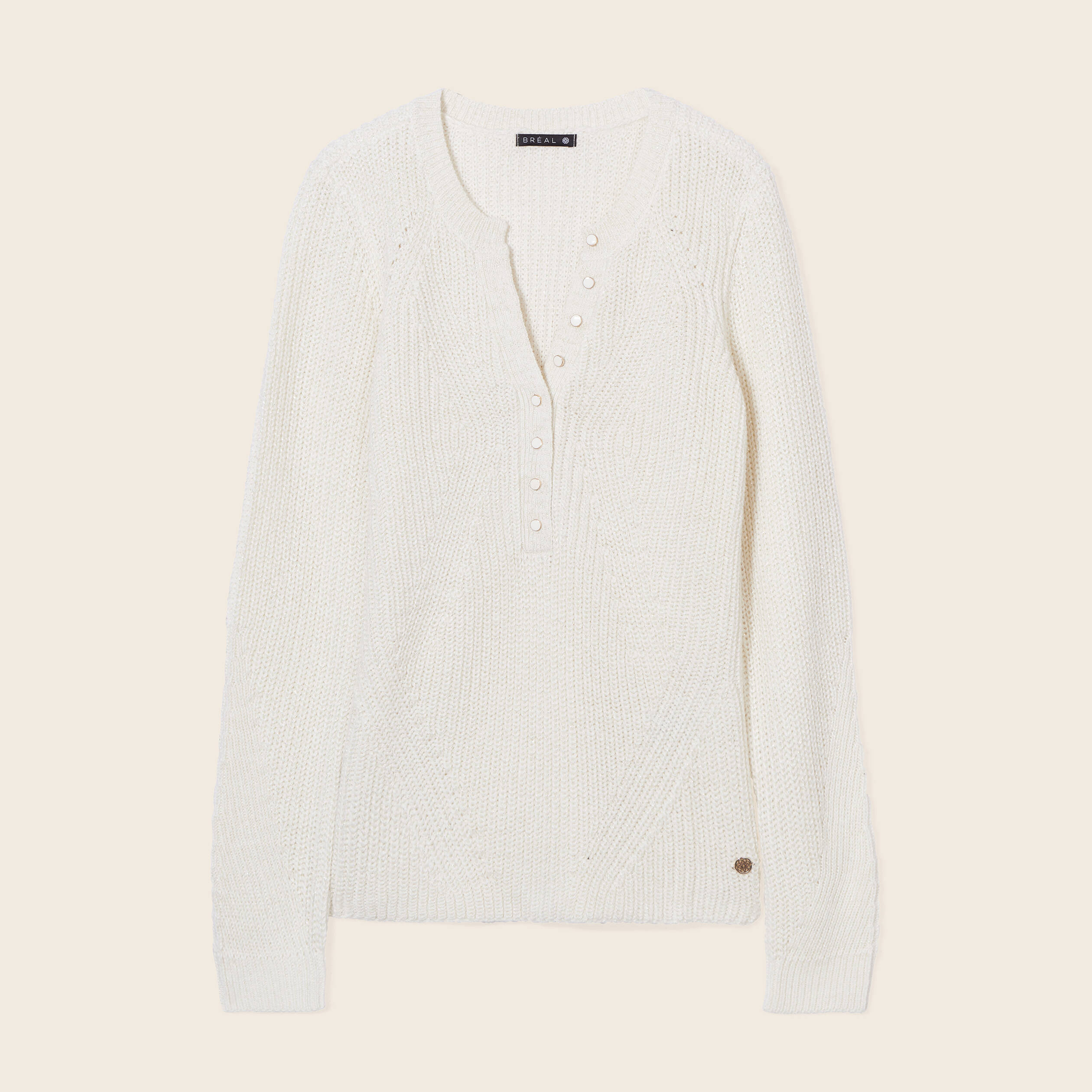 Pull manches longues ecru femme