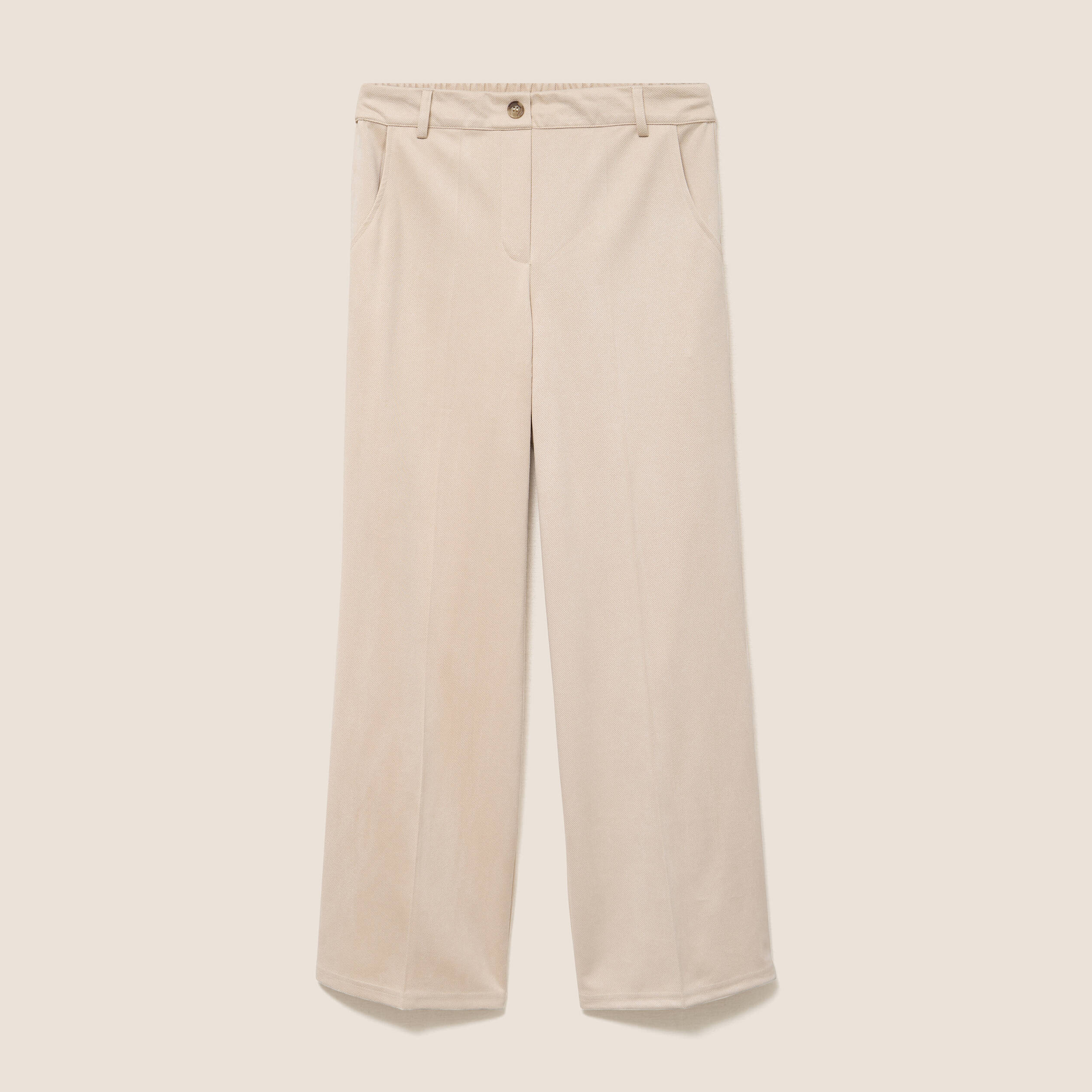 Pantalon large 7/8&egrave;me sable femme