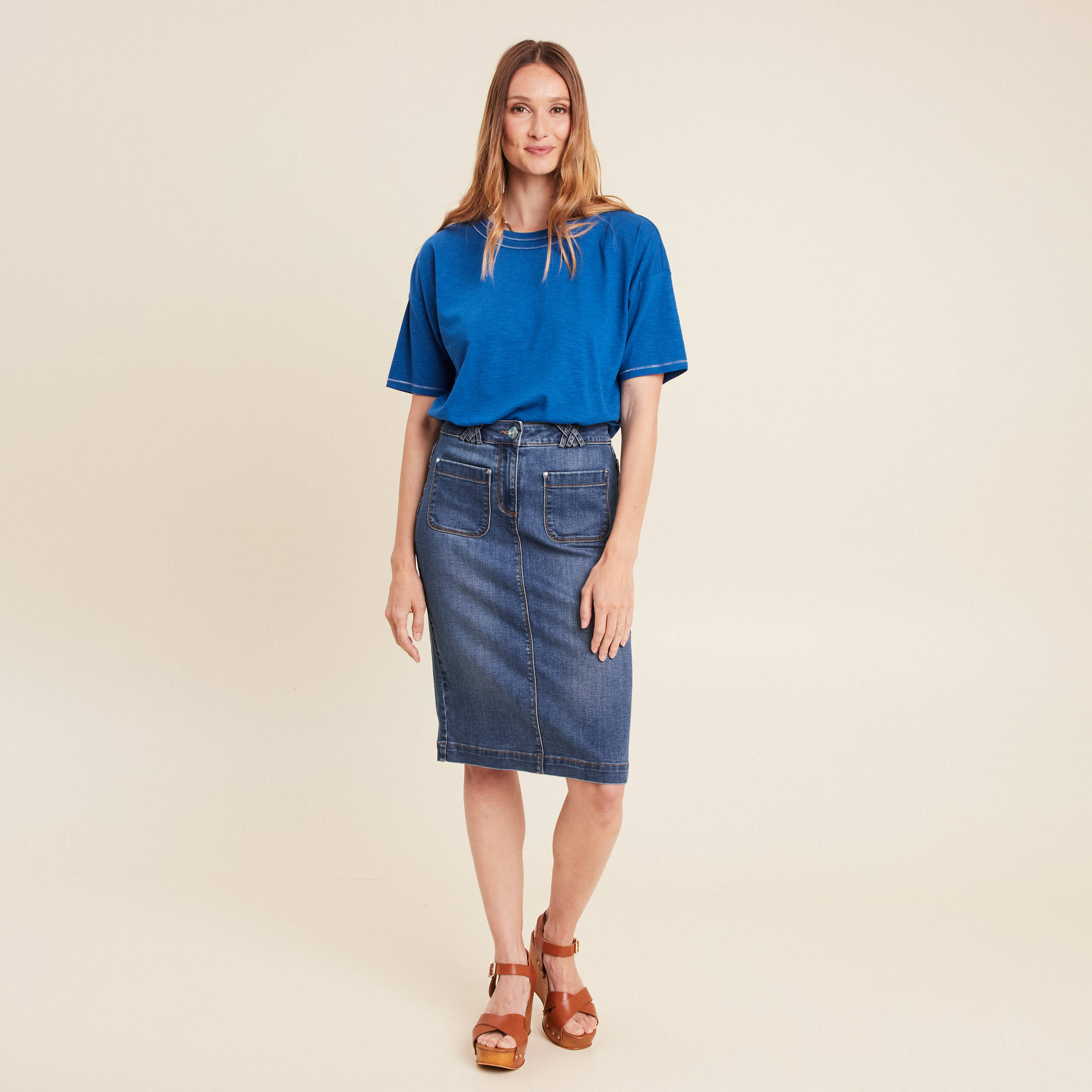 t shirt manches courtes bleu femme T-shirt manches courtes bleu femme