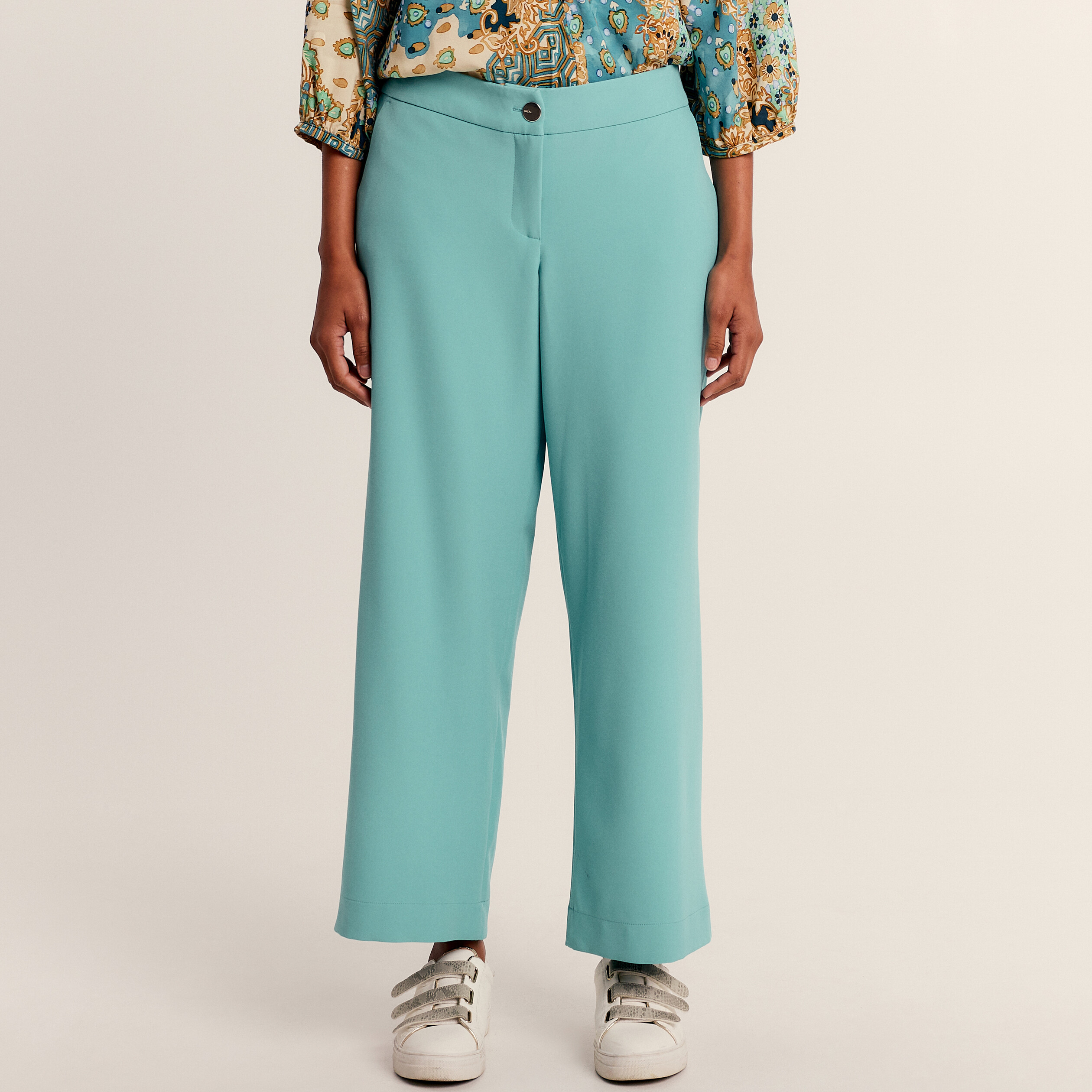 pantalon flou 78eme bleu canard femme Pantalon flou 7/8ème bleu canard femme