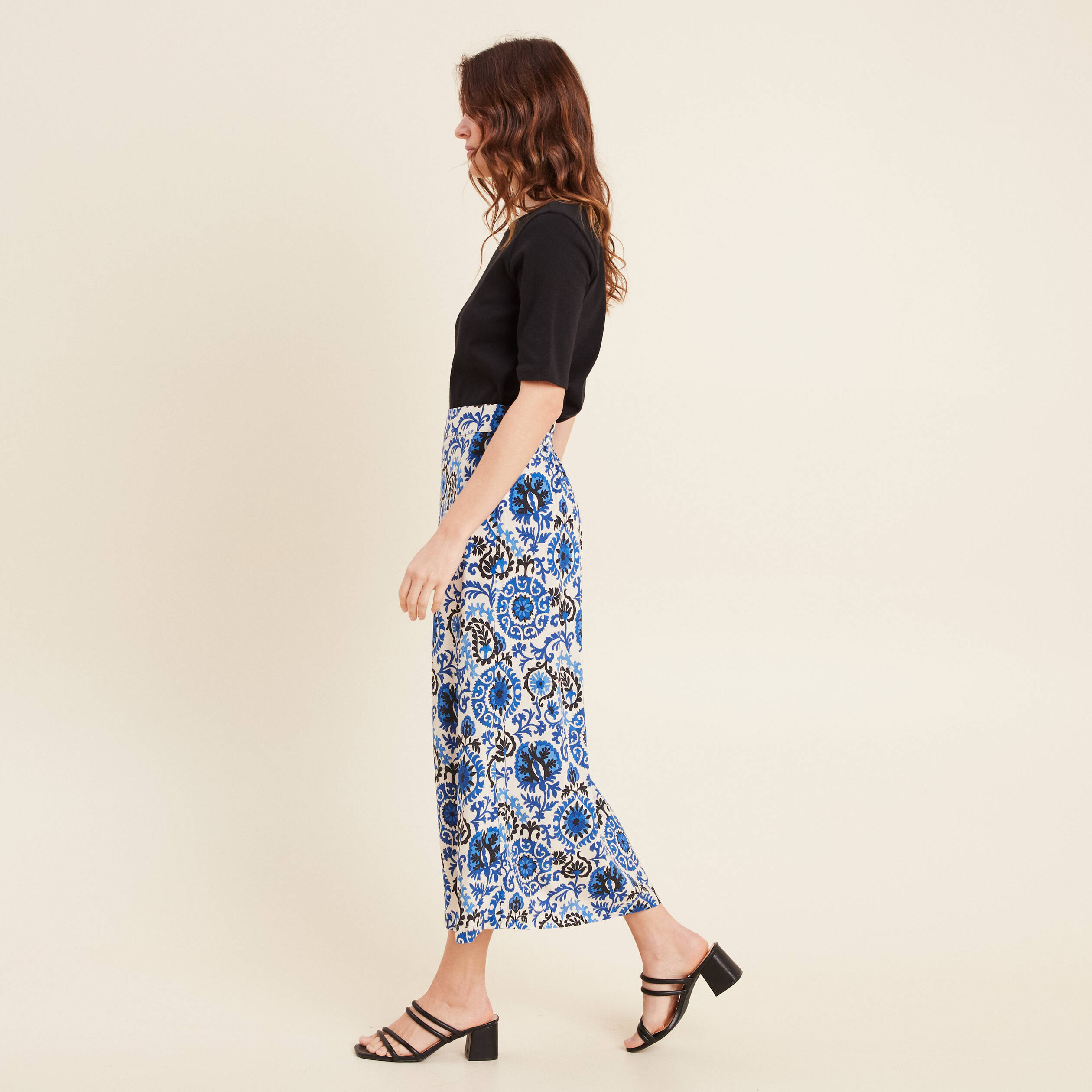 jupe fluide taille standard bleu femme Jupe fluide taille standard bleu femme
