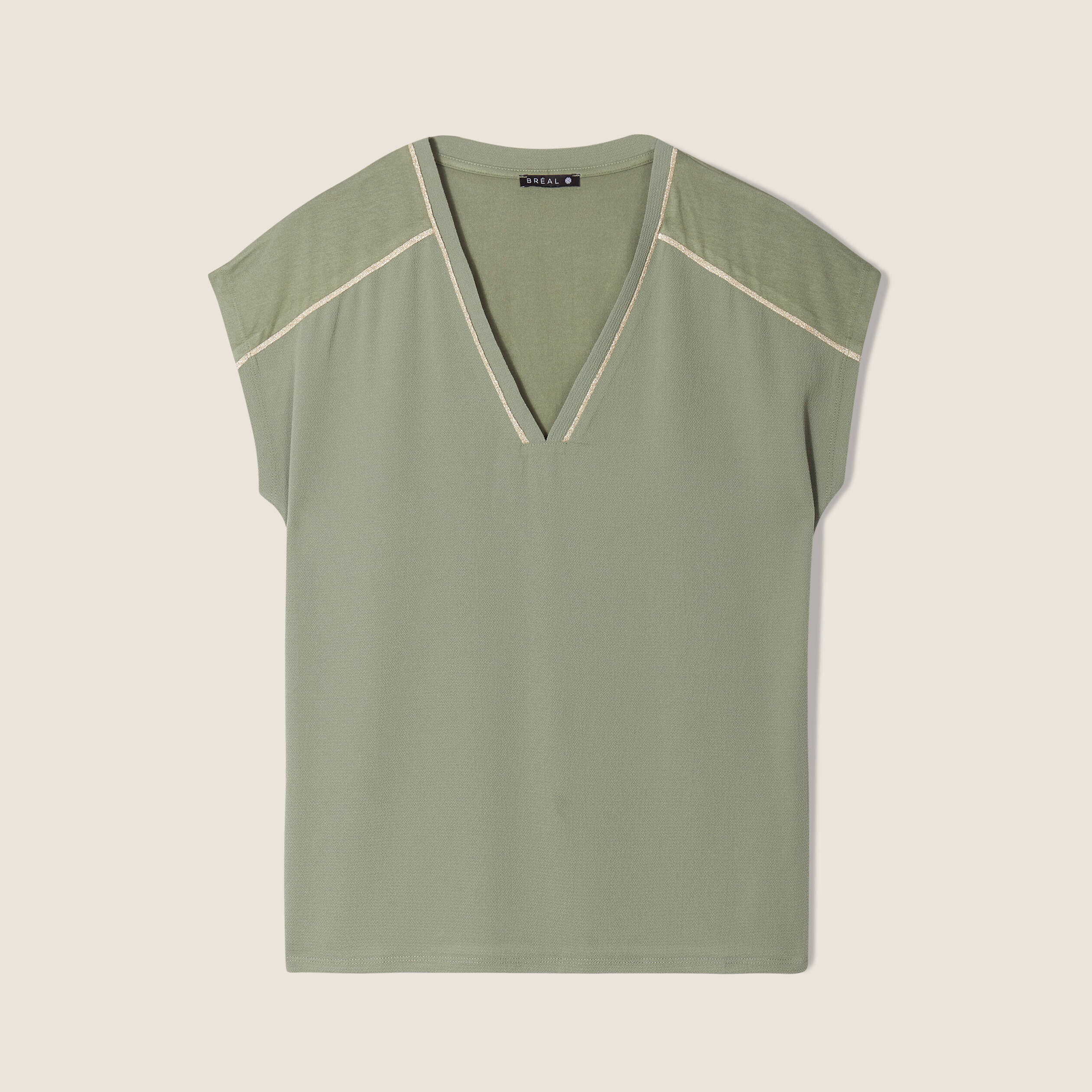 t shirt manches courtes vert kaki femme T-shirt manches courtes vert kaki femme