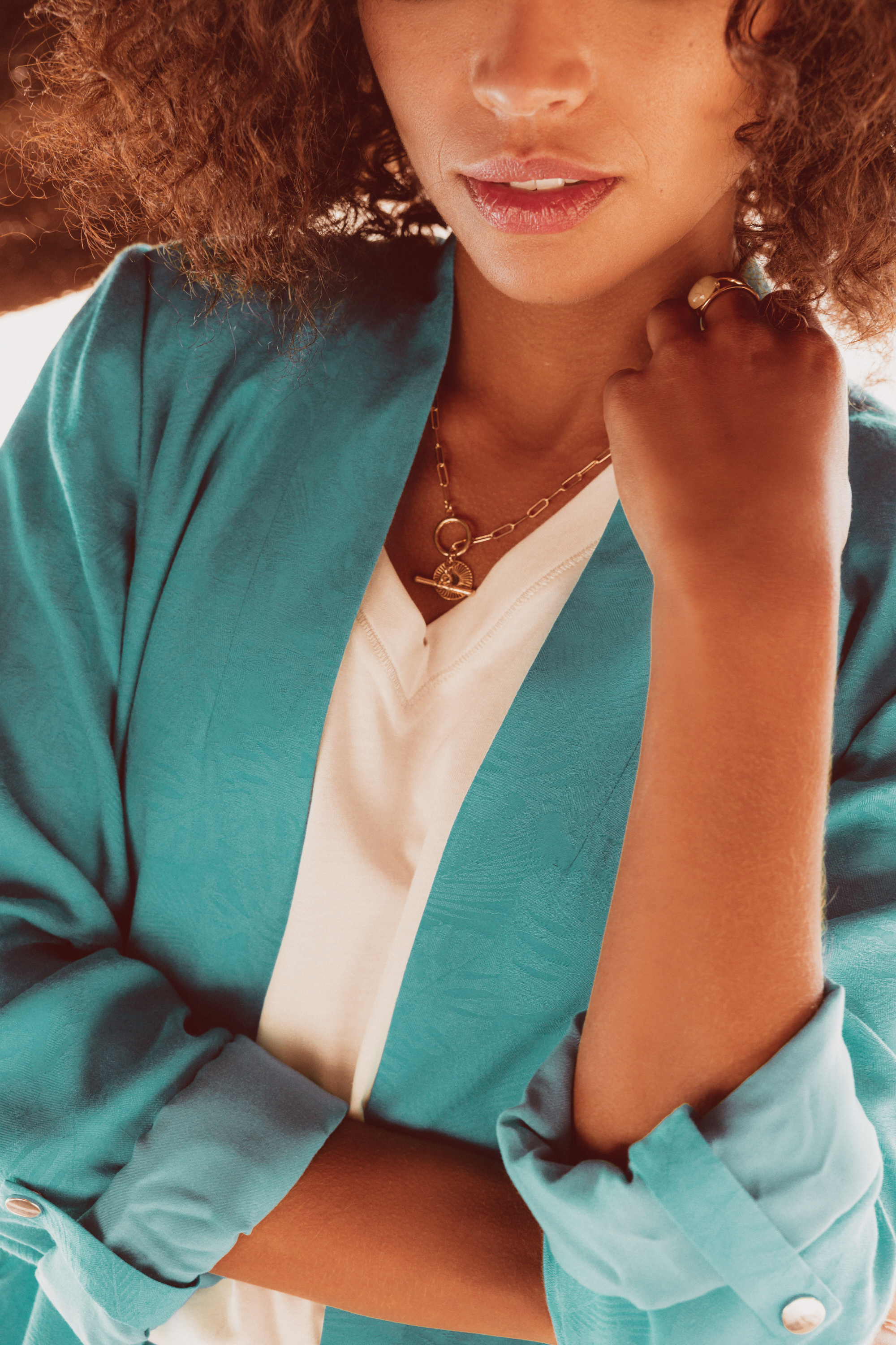 veste droite fluide vert femme Veste droite fluide vert femme