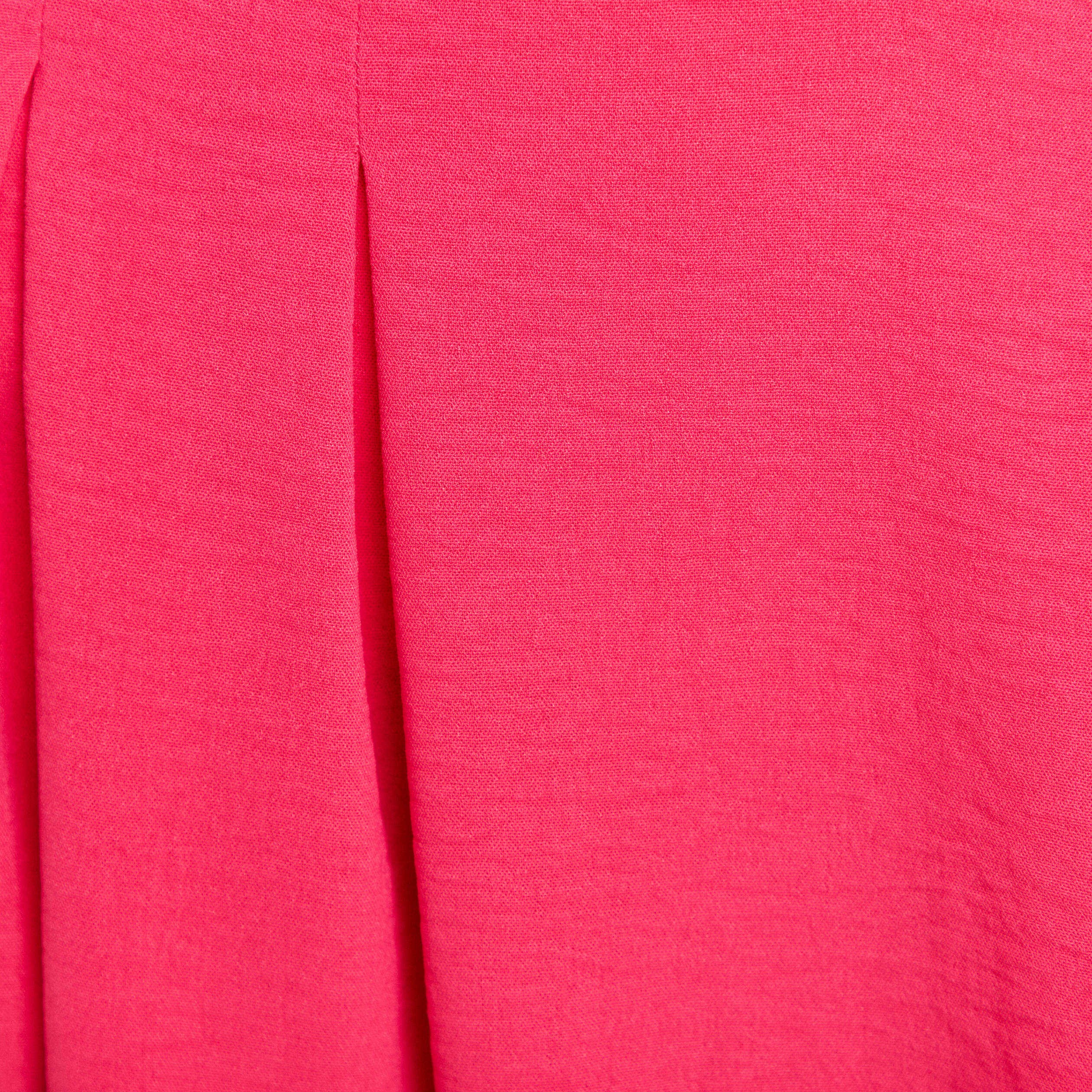 jupe longue evasee ceinturee rouge corail femme Jupe longue évasée ceinturée rouge corail femme