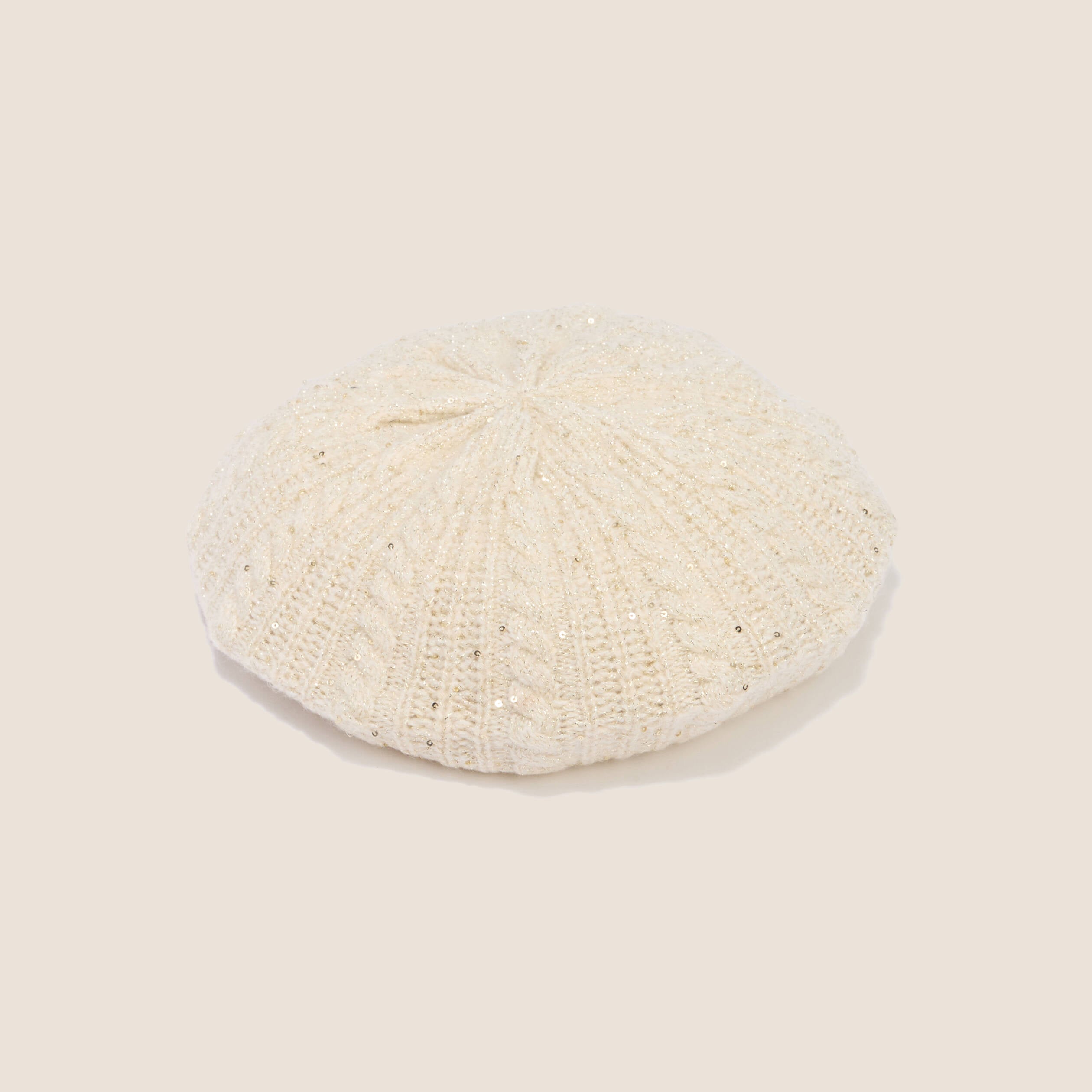 B&eacute;ret aspect laineux creme femme