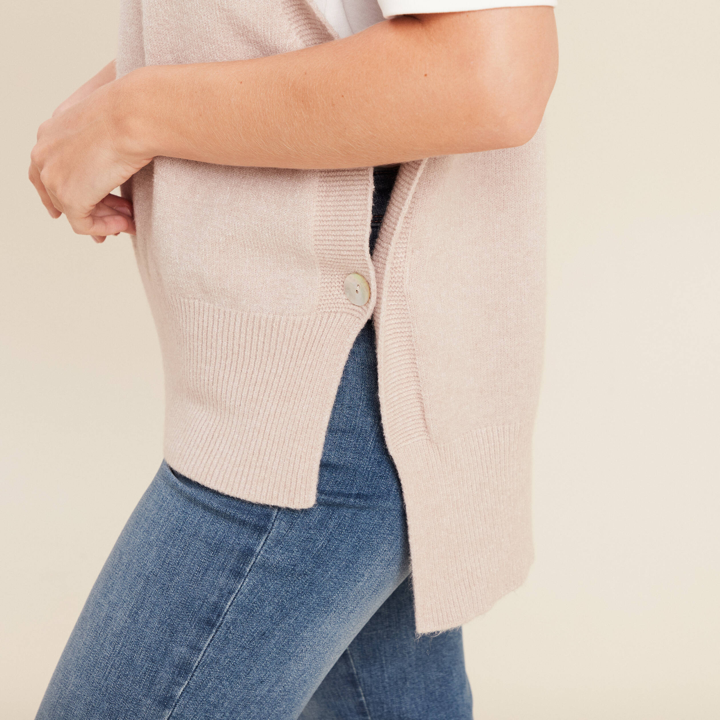 pull sans manches creme femme Pull sans manches creme femme