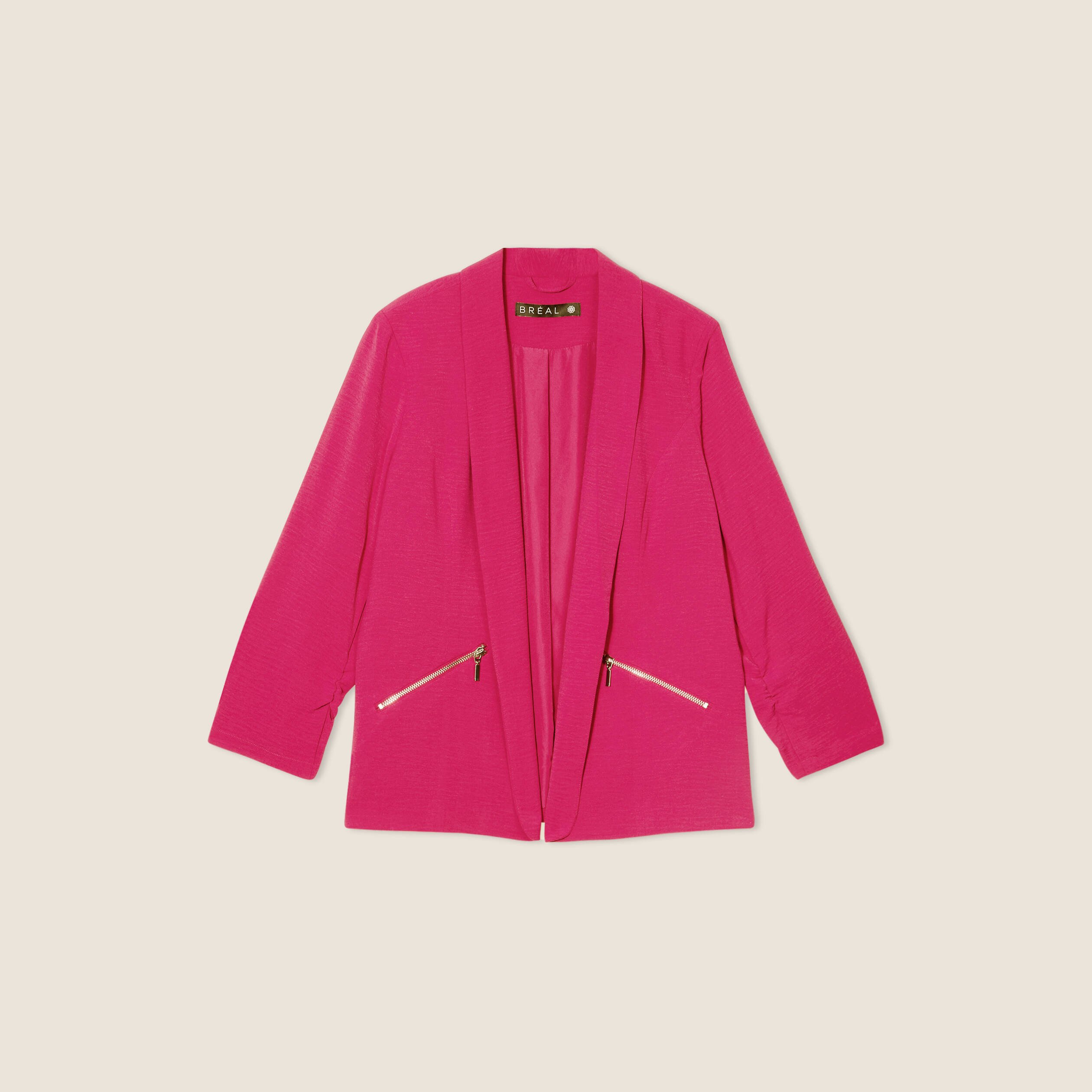 veste fluide col chale rose fushia femme Veste fluide col châle rose fushia femme
