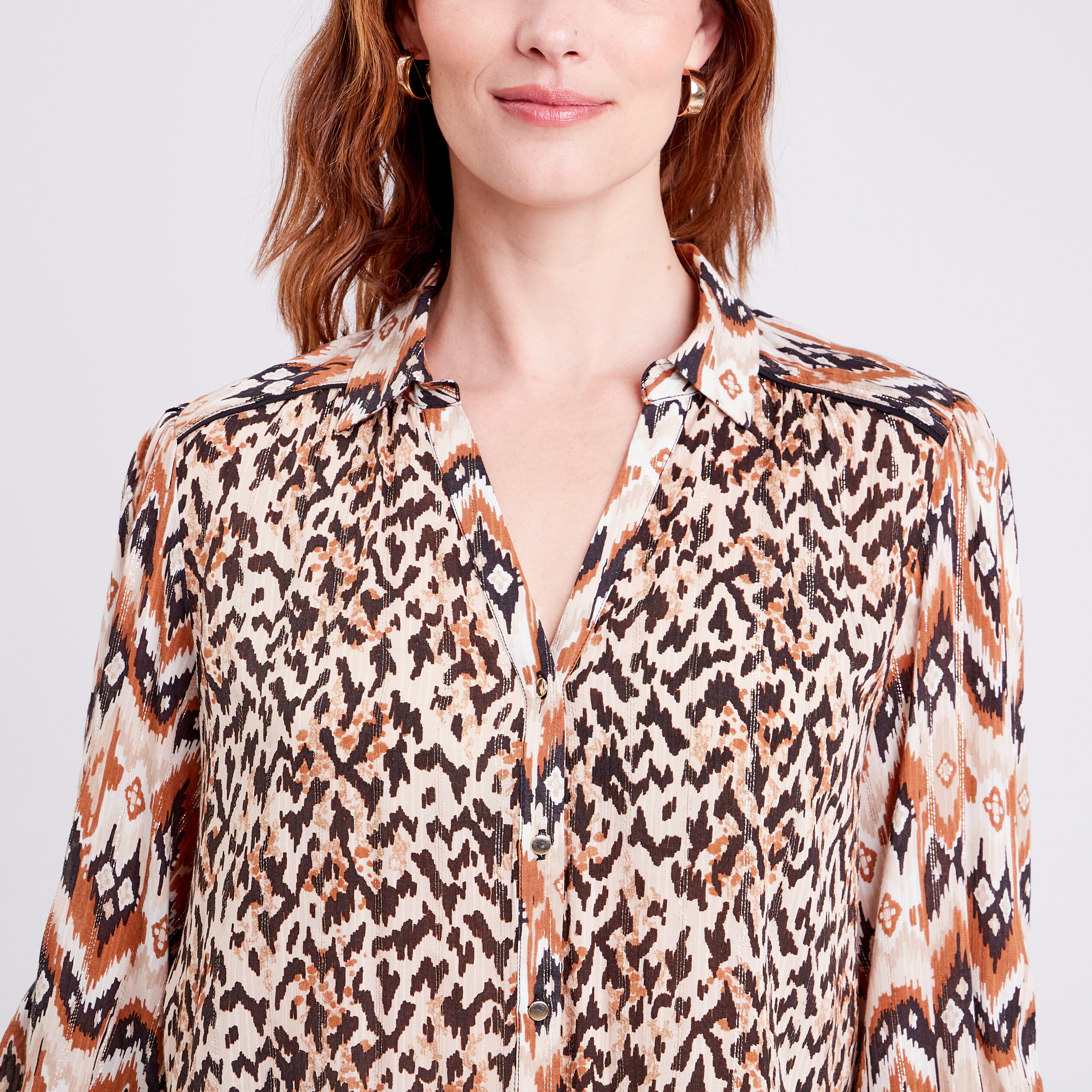 chemise manches longues beige femme Chemise manches longues beige femme