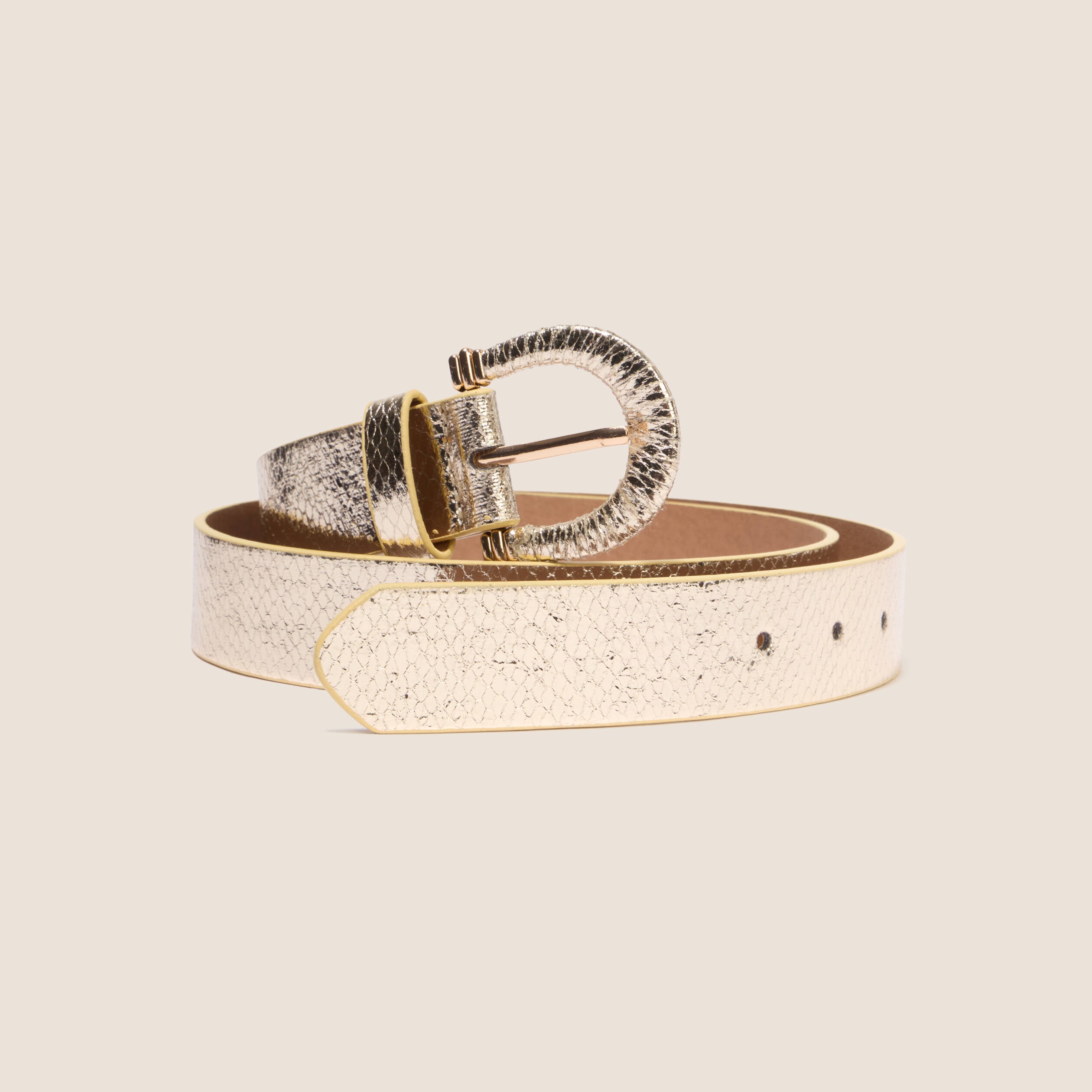 Ceinture fine couleur or femme