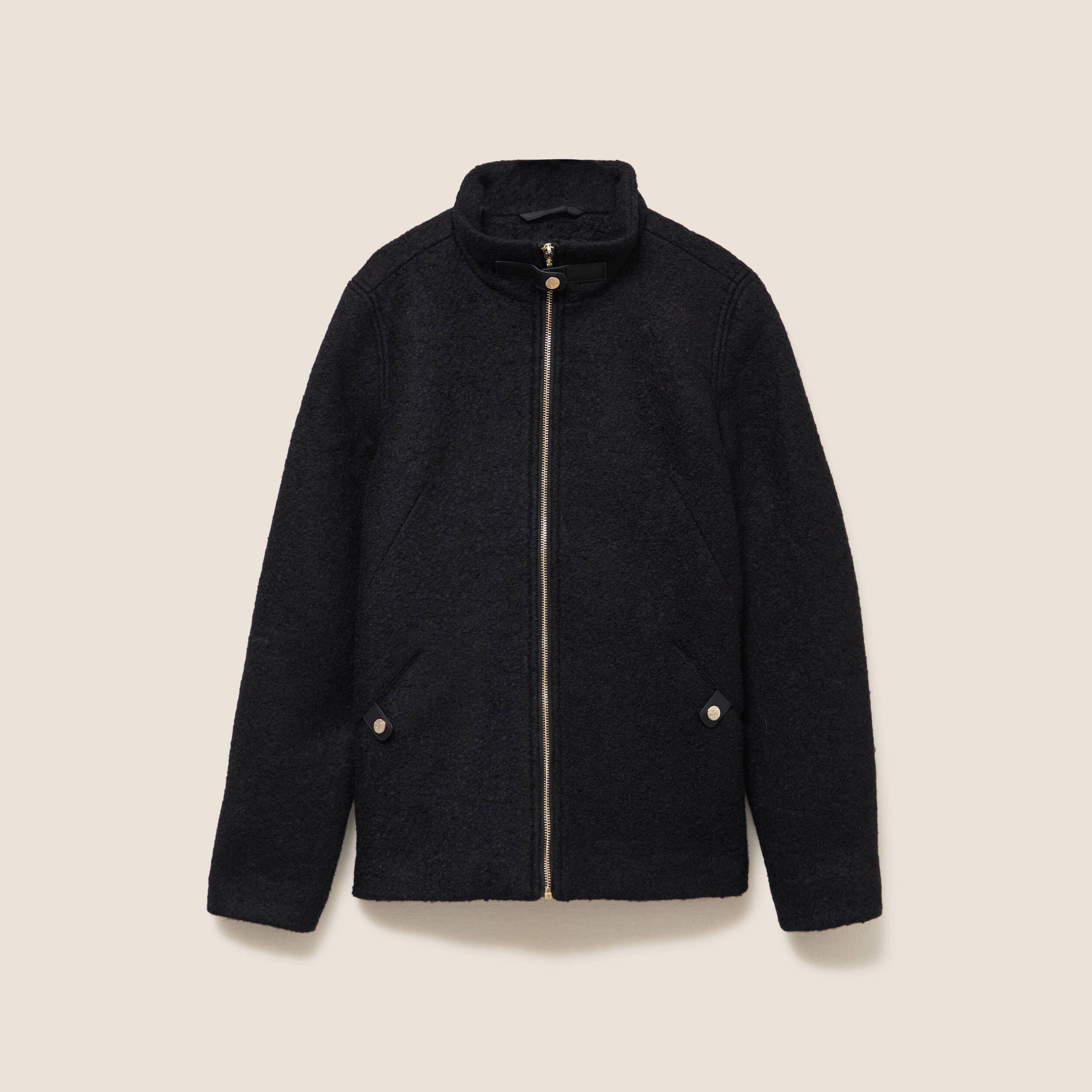Manteau doubl&eacute; avec capuche noir femme