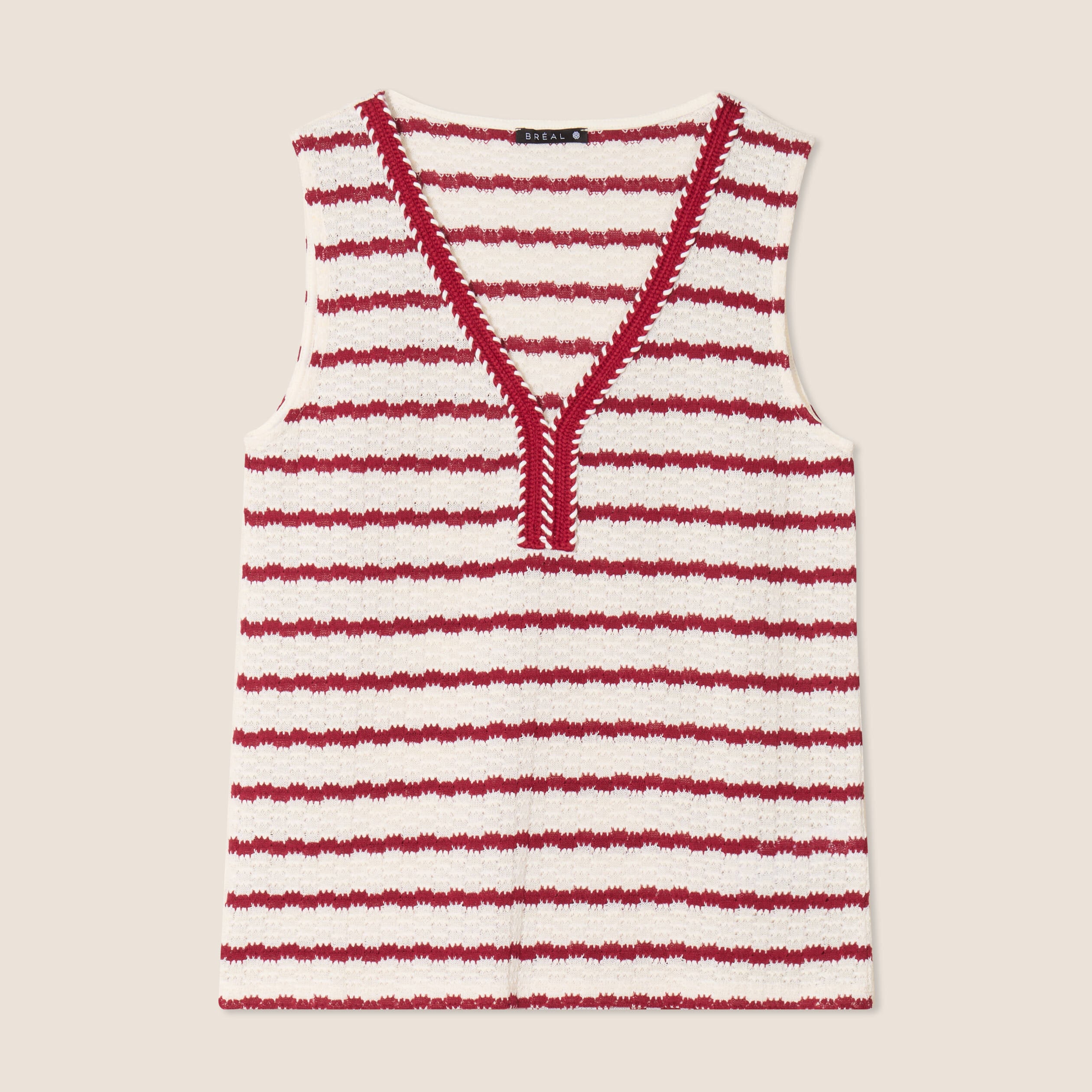 D&eacute;bardeur cintr&eacute; sans manches beige femme