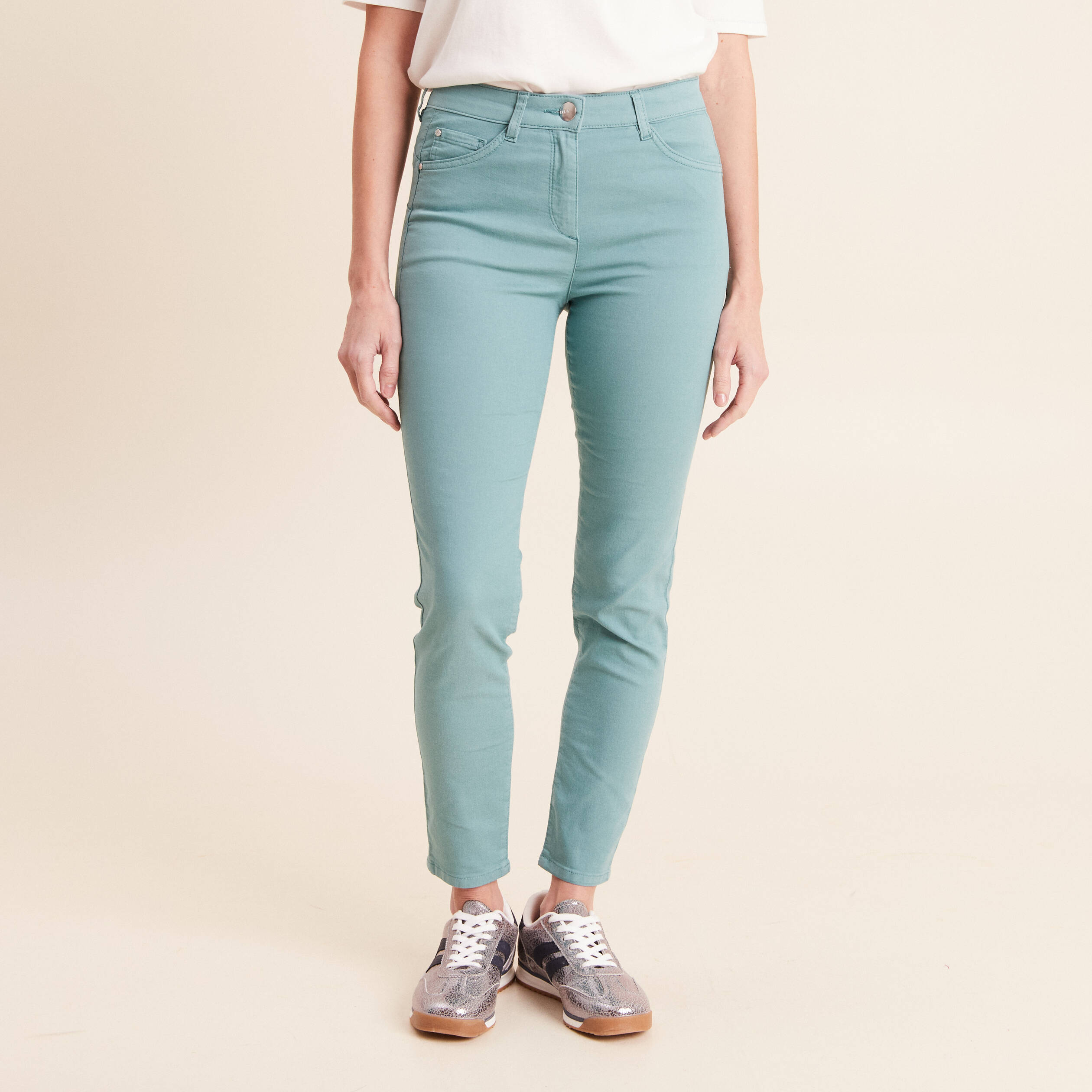 Pantalon magique Le L&eacute;ger coupe ajust&eacute;e bleu turquoise femme