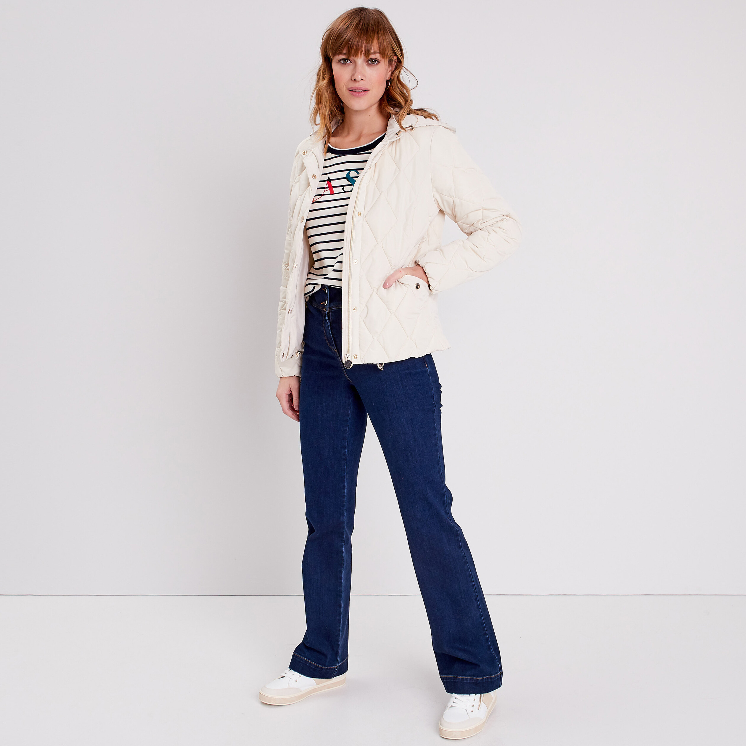 jean bootcut taille haute denim stone femme Jean bootcut taille haute denim stone femme