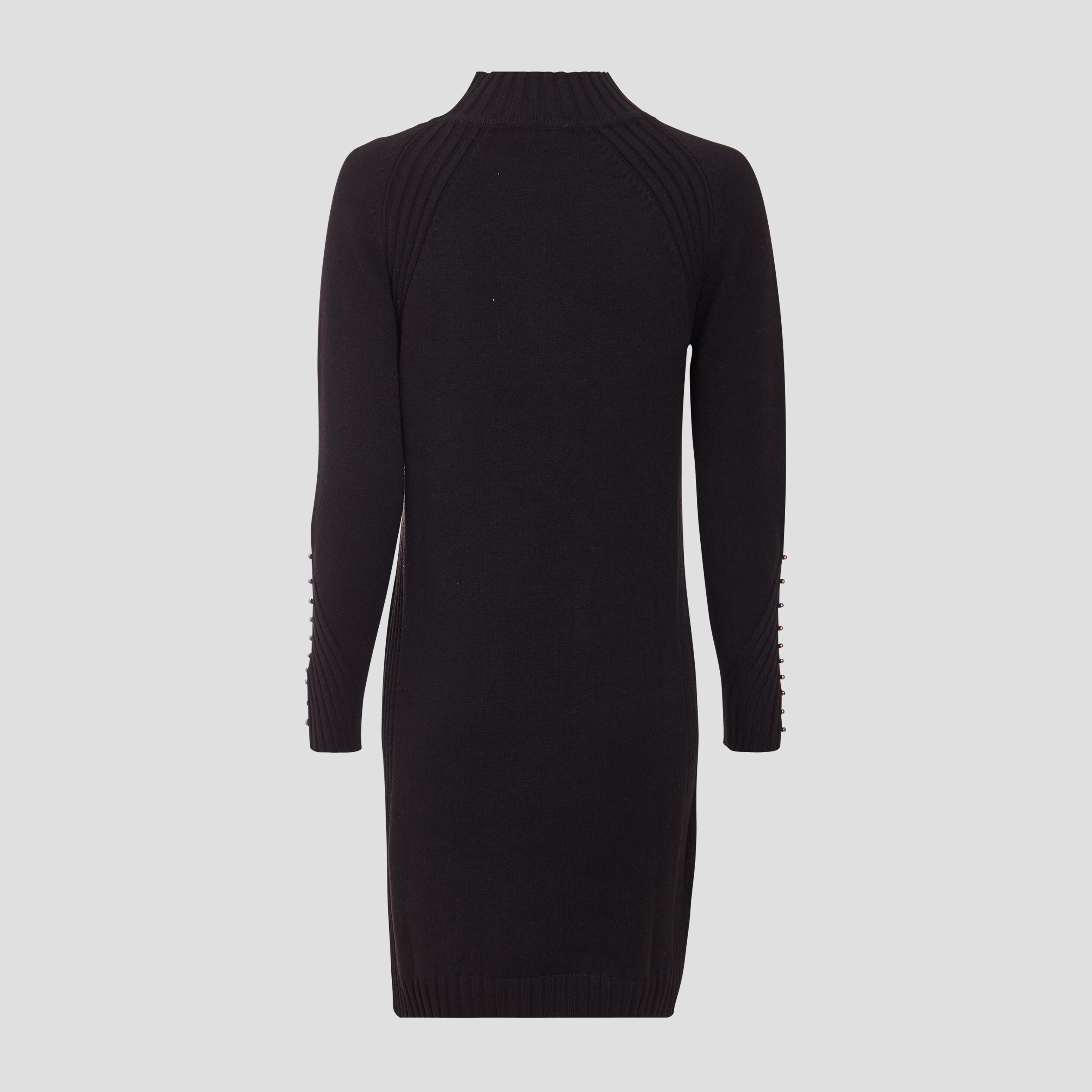 robe pull droite avec perles noir femme Robe pull droite avec perles noir femme