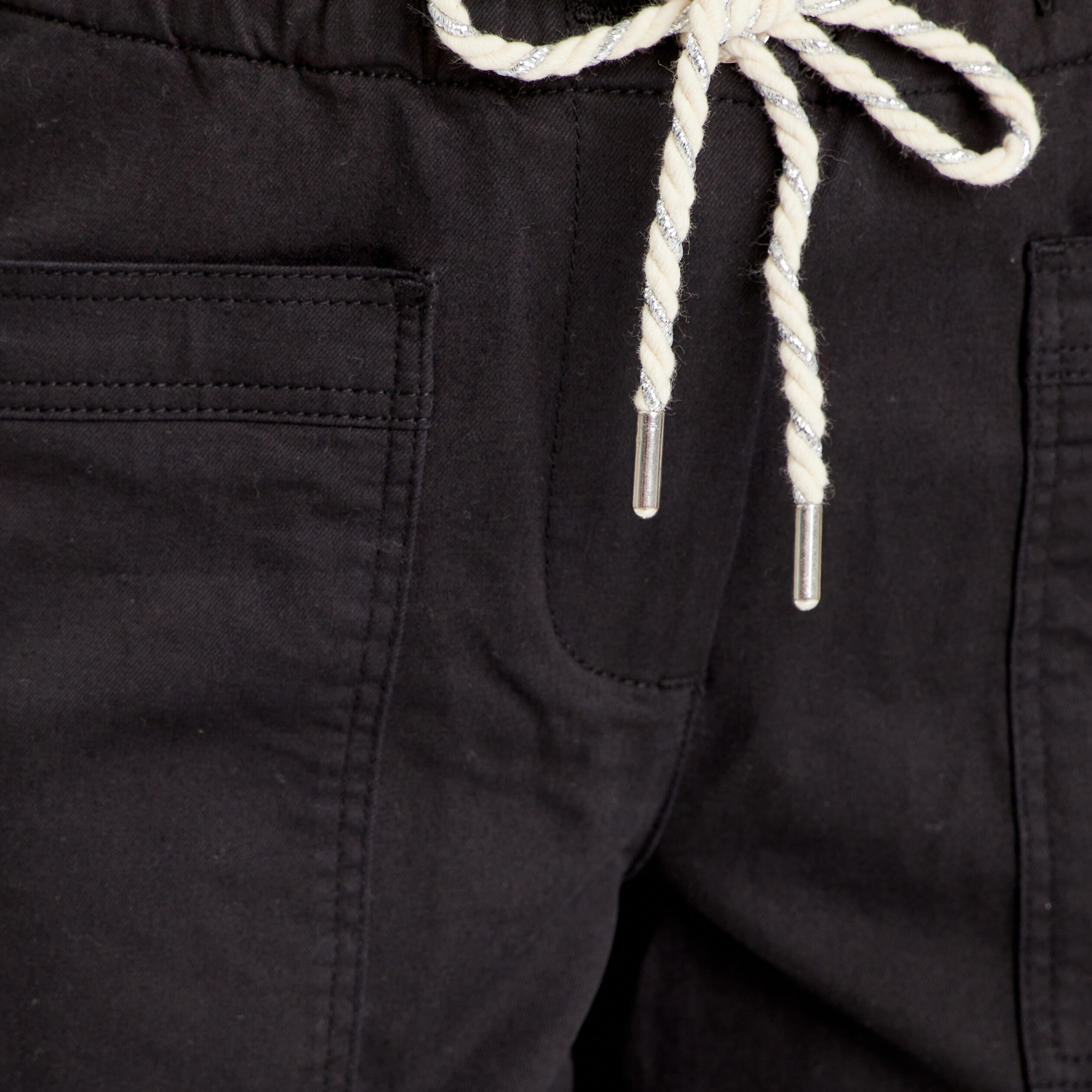Pantalon flou à coulisse noir femme