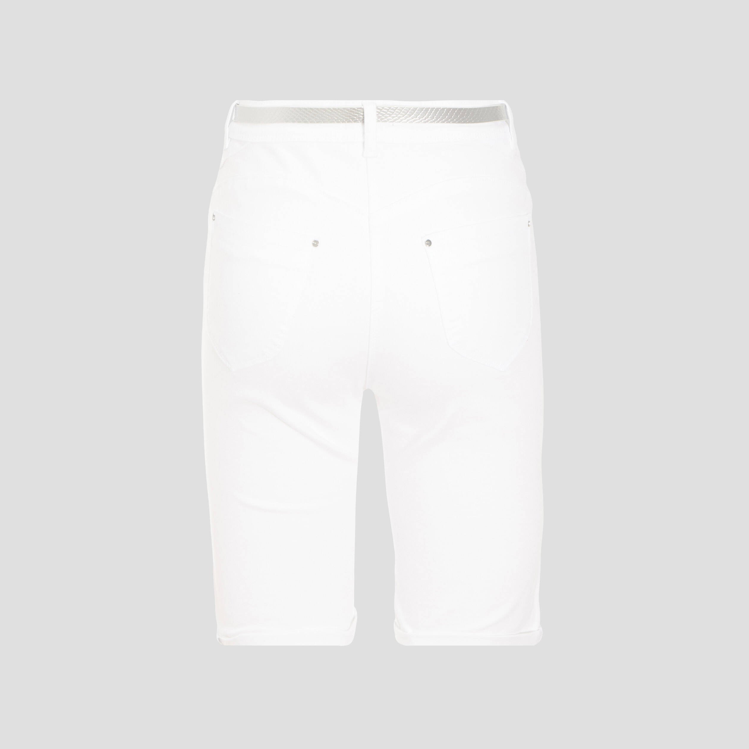 bermuda ajuste ceinture blanc femme Bermuda ajusté ceinturé blanc femme