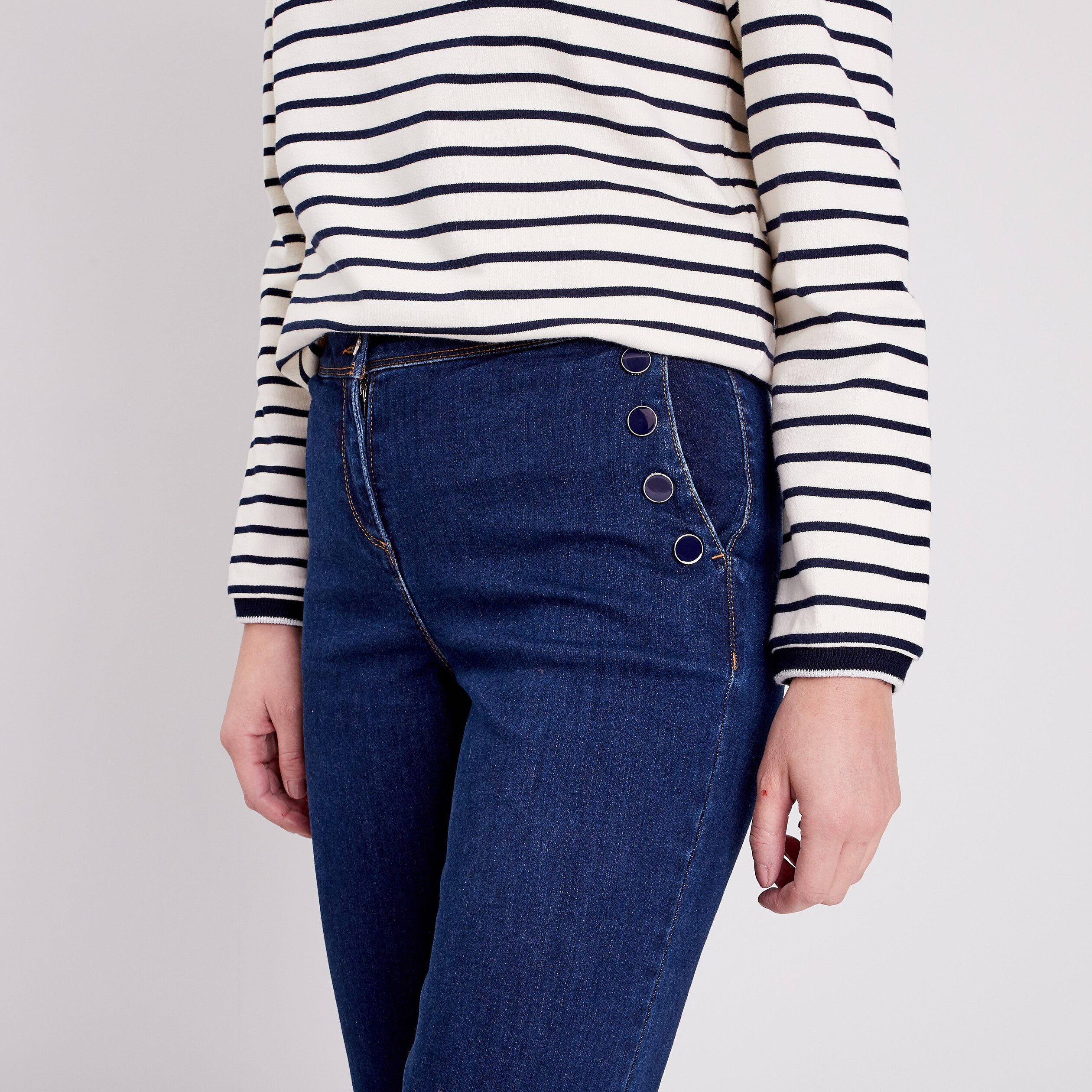 jean bootcut taille haute denim stone femme Jean bootcut taille haute denim stone femme