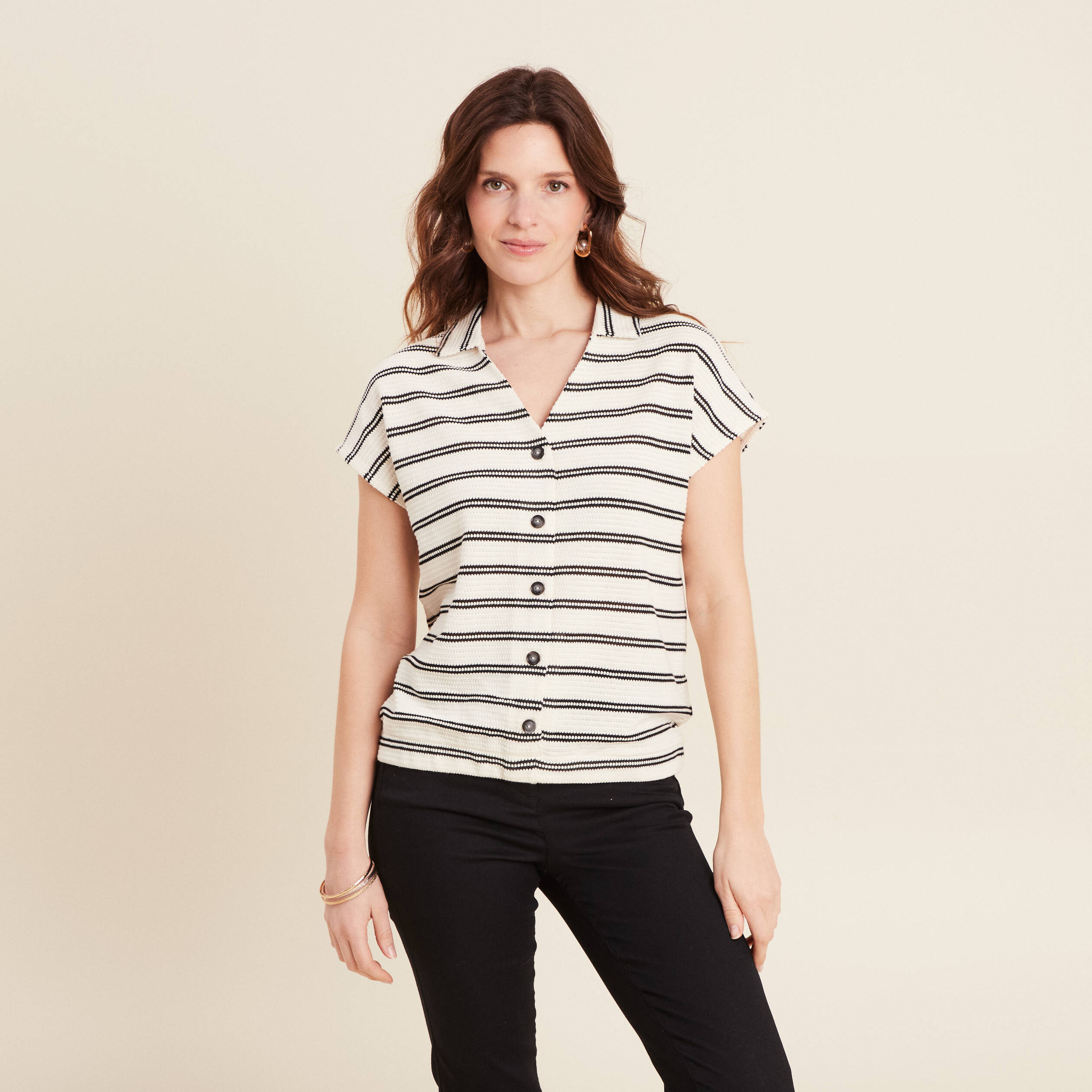 blouse manches courtes blanc femme Blouse manches courtes blanc femme