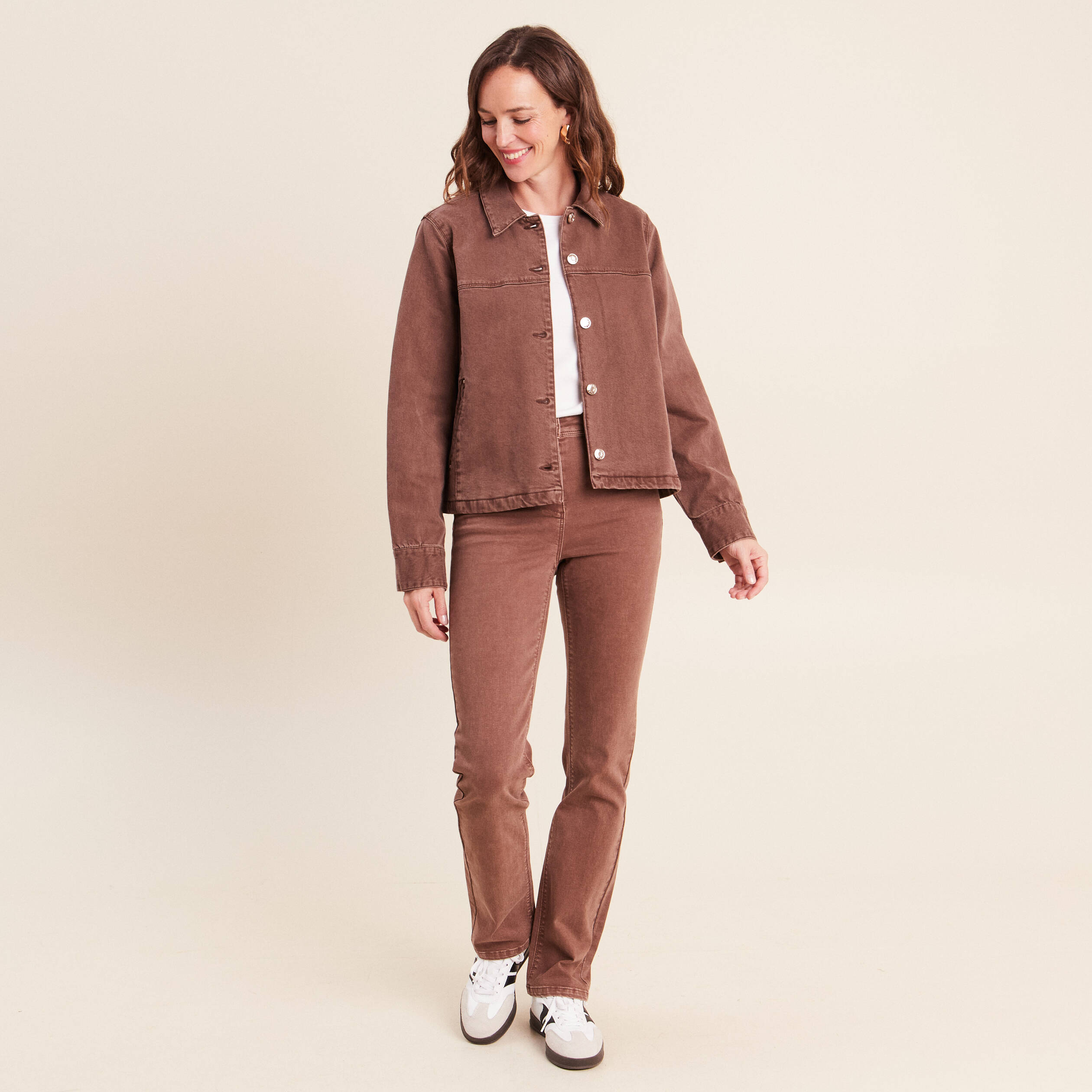 Veste ample marron femme