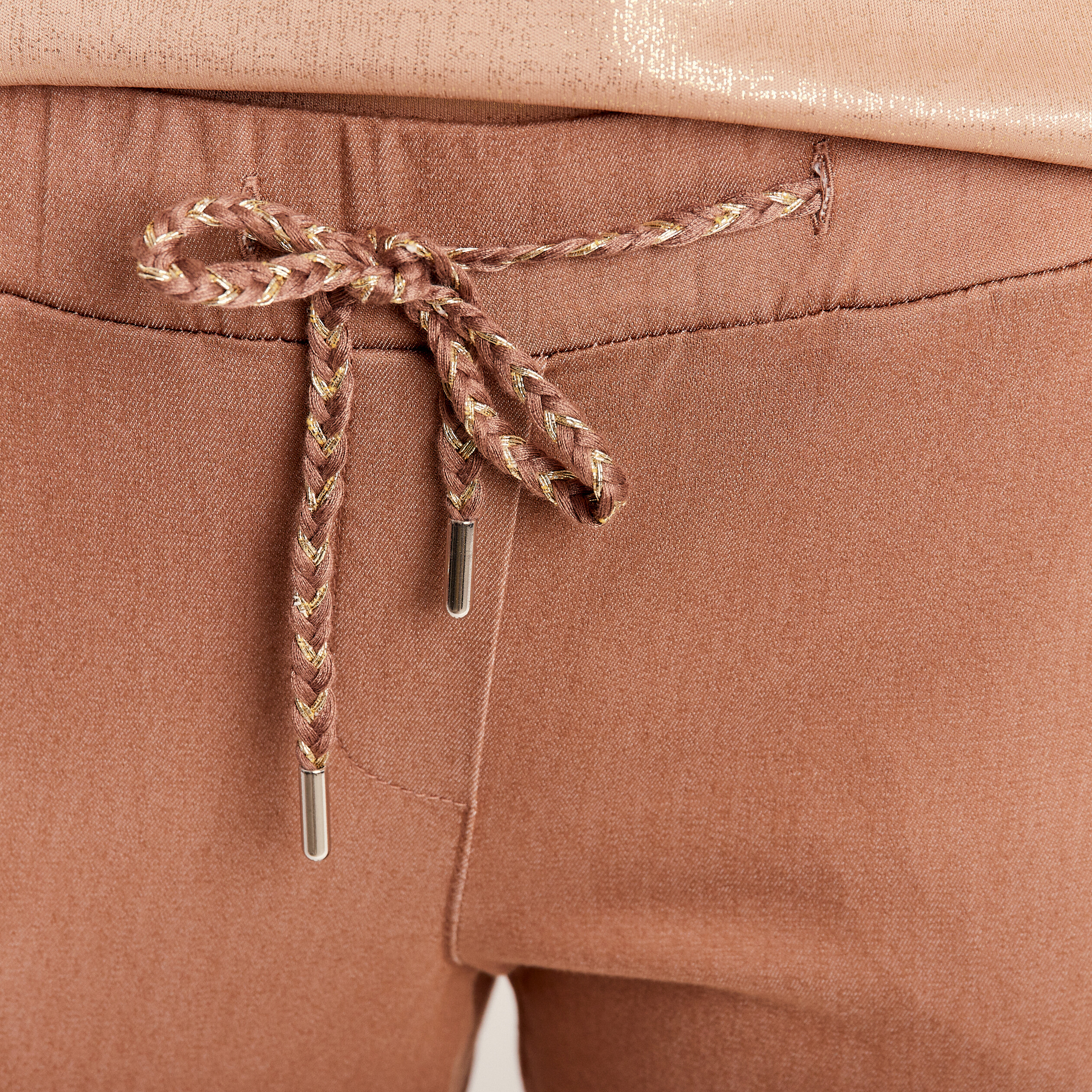 Pantalon jogger 7/8ème marron femme