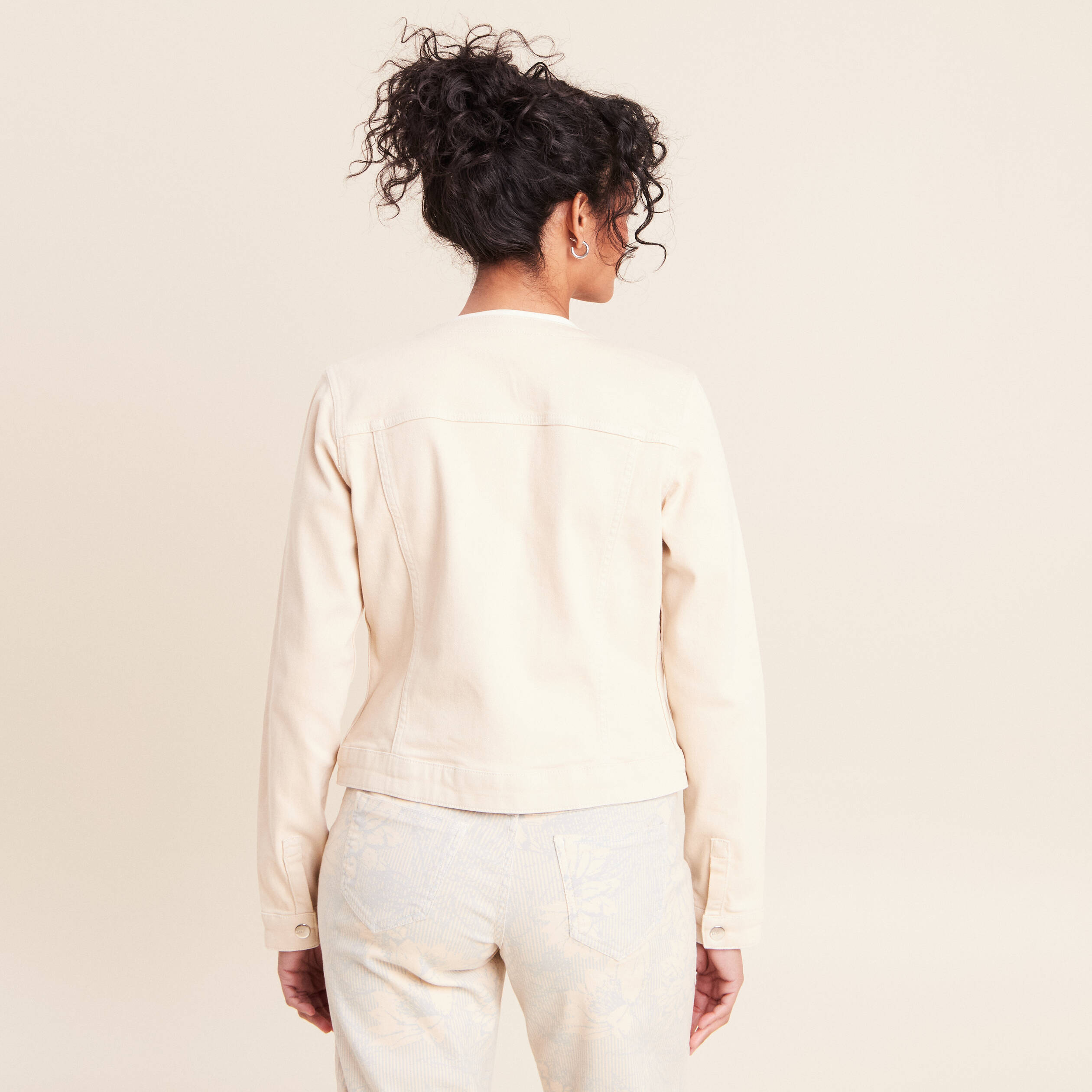 Veste cintr&eacute;e r&eacute;versible manches longues beige femme