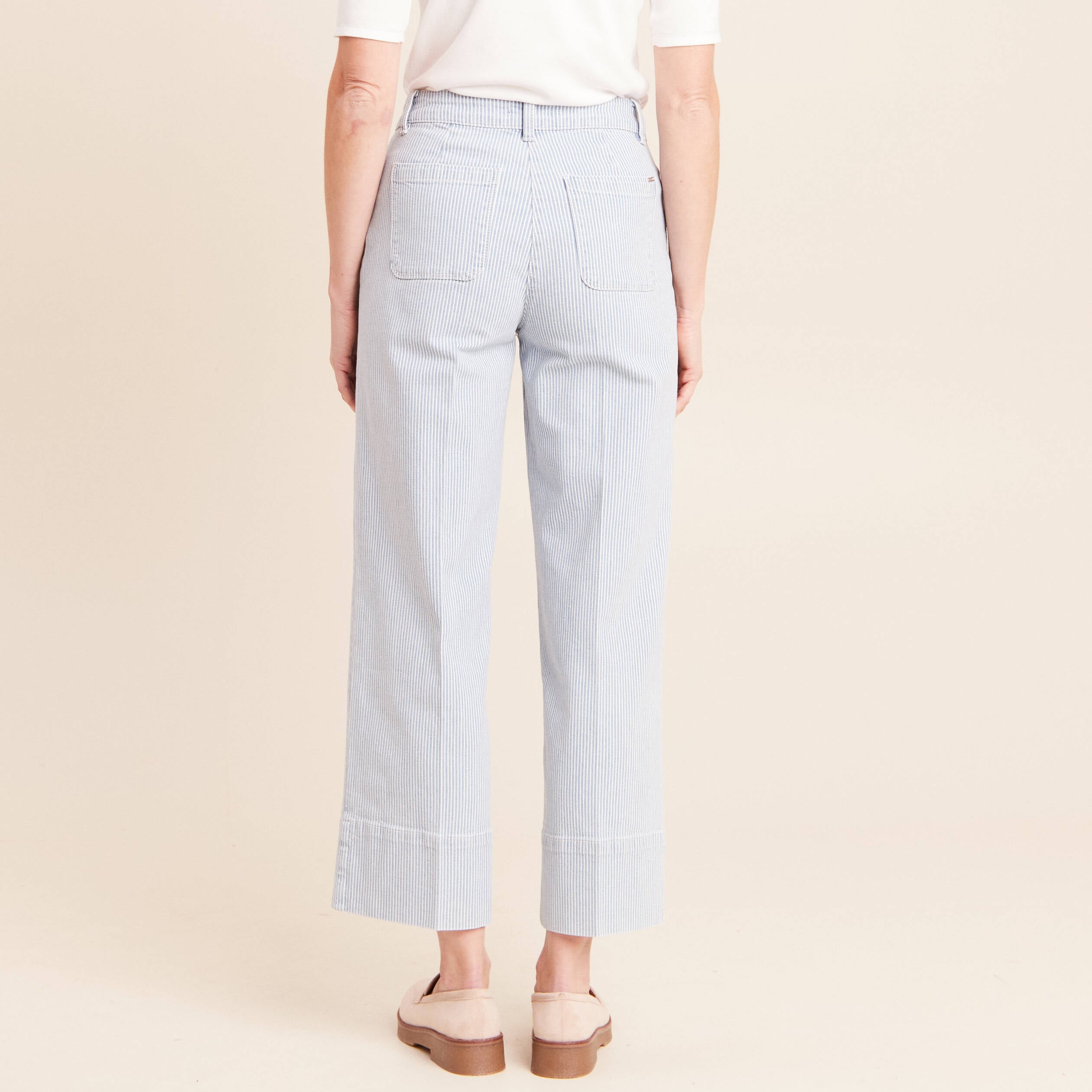 Jean coupe large 7/8&egrave;me bleu femme