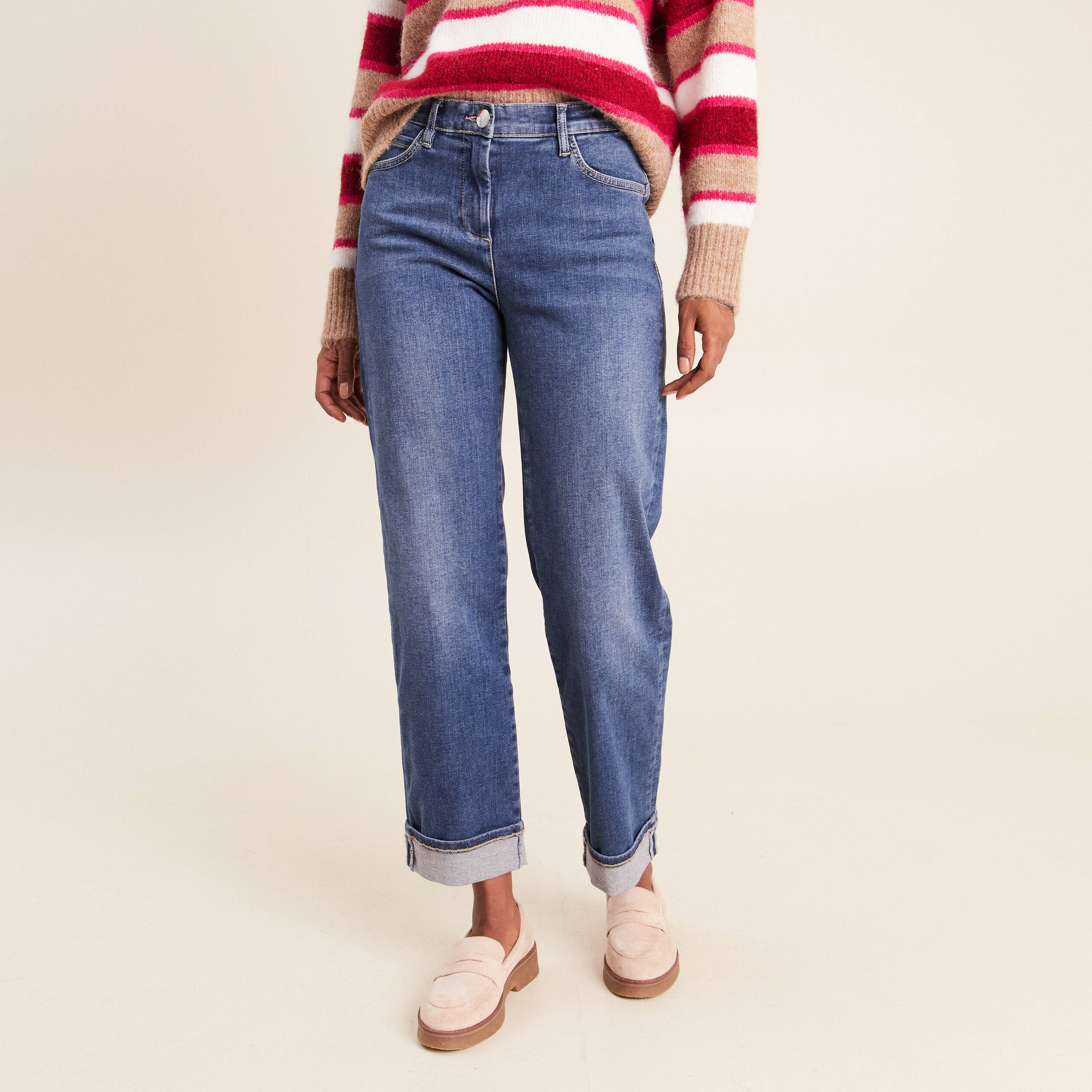Pantalon magique l'unique denim double stone femme