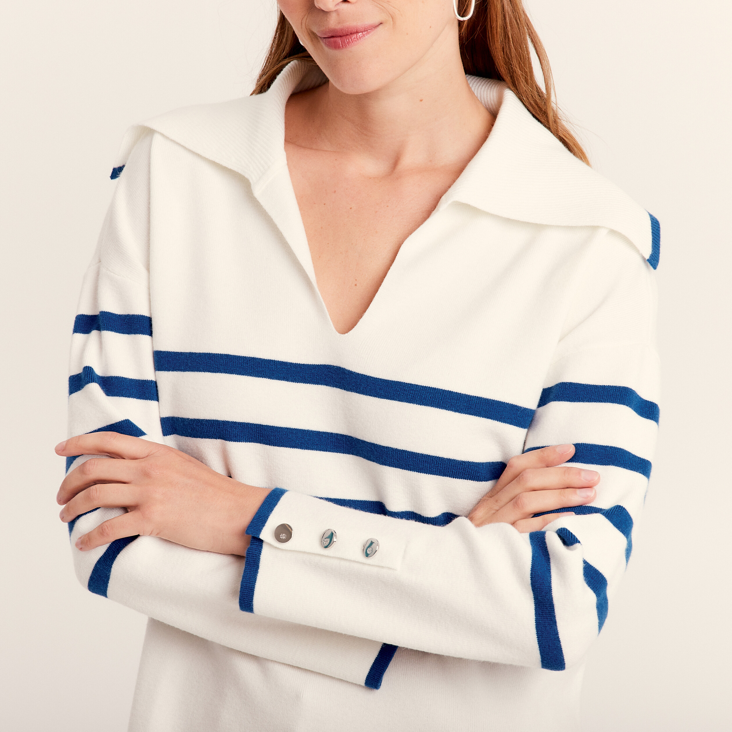 Pull manches longues bleu electrique femme Vibs