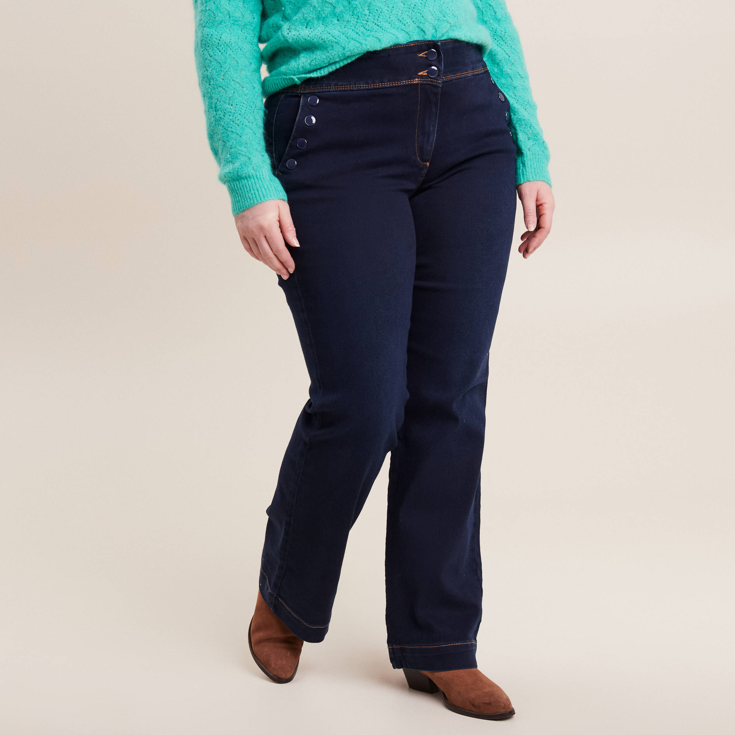 Pantalon Jean Femme Grande Taille Denim Pantalon Bootcut Femme