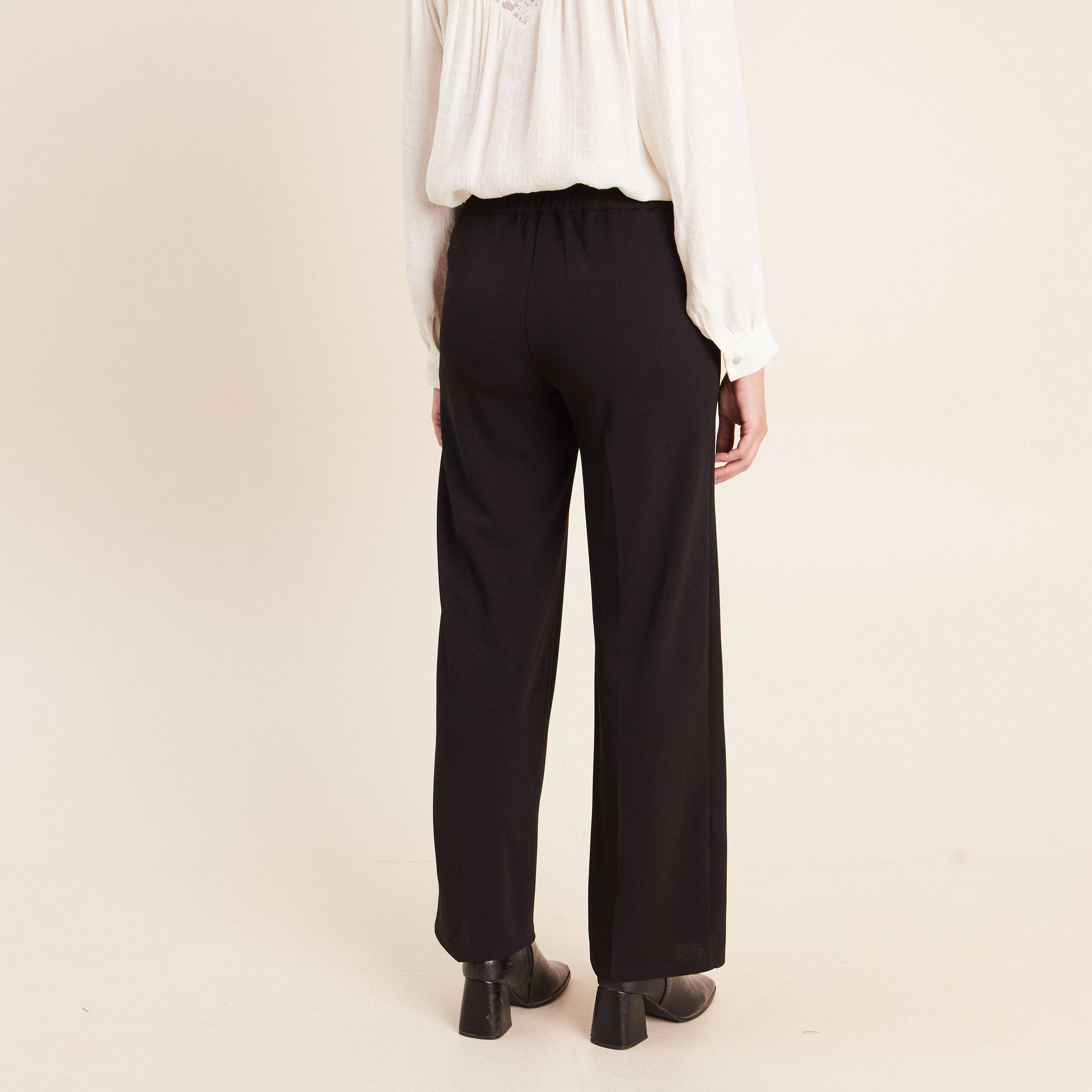 Pantalon taille haute noir femme