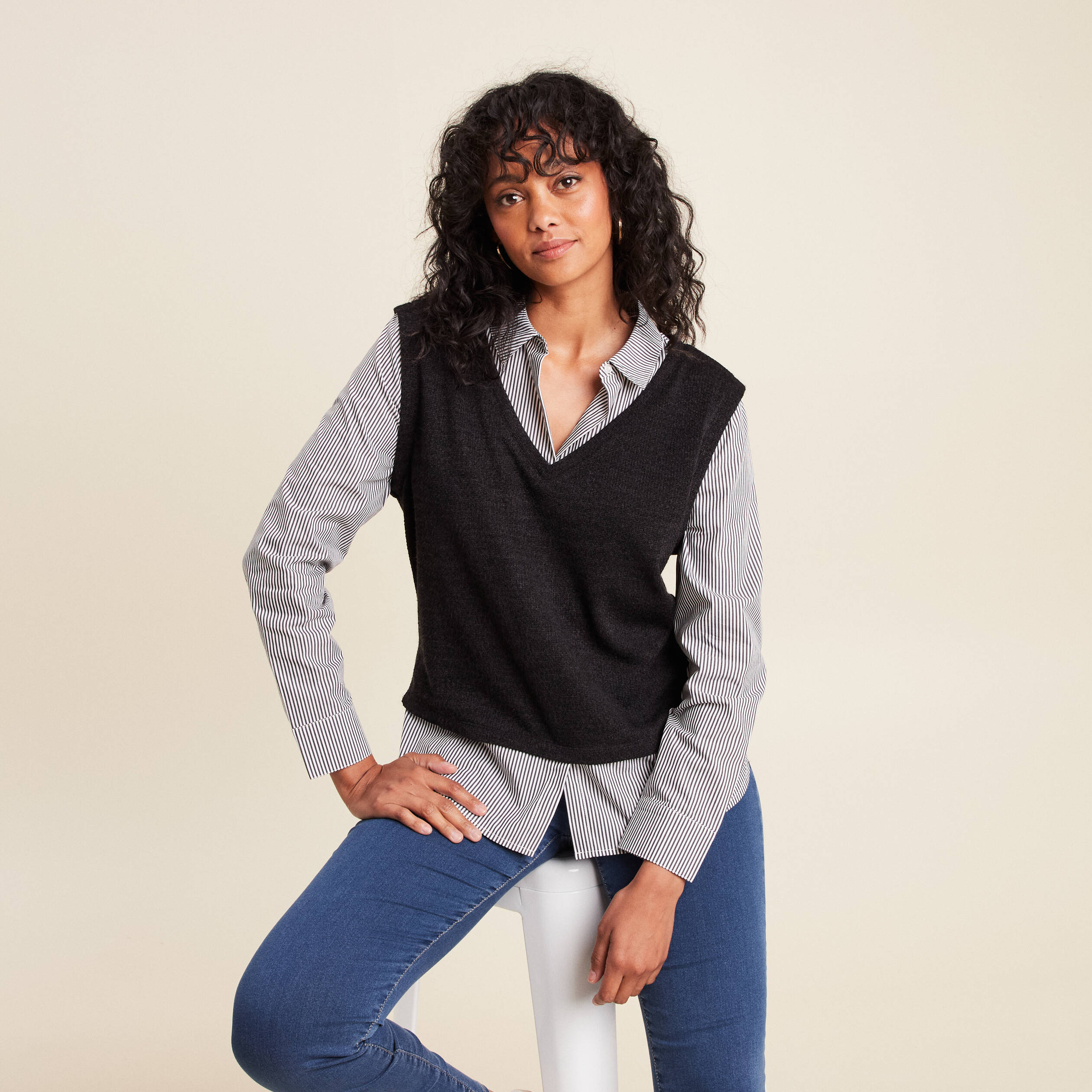 Pull 2 En 1 Col Chemise Comme Neuf Taille S - État Impeccable, Jamais Porté, Sans étiquettes