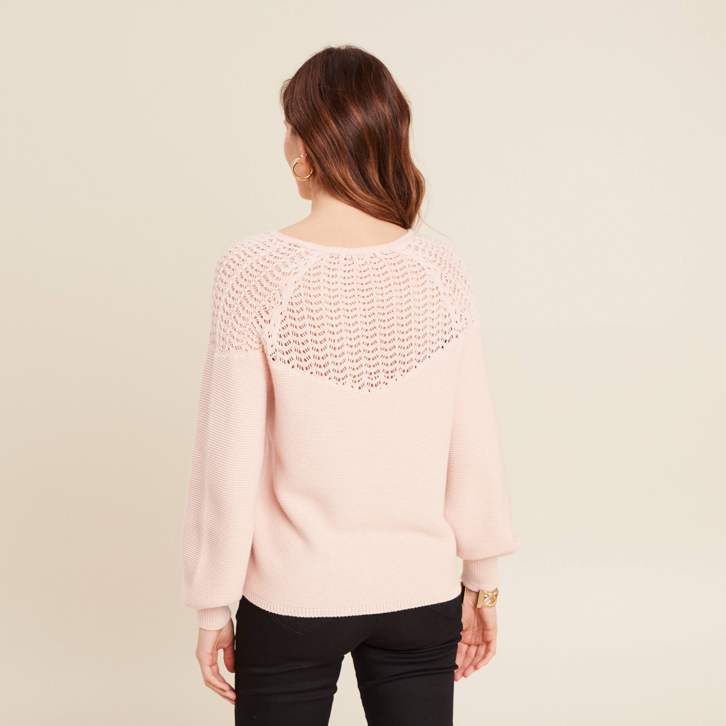 pull confectionne en france vieux rose femme Pull confectionné en France vieux rose femme
