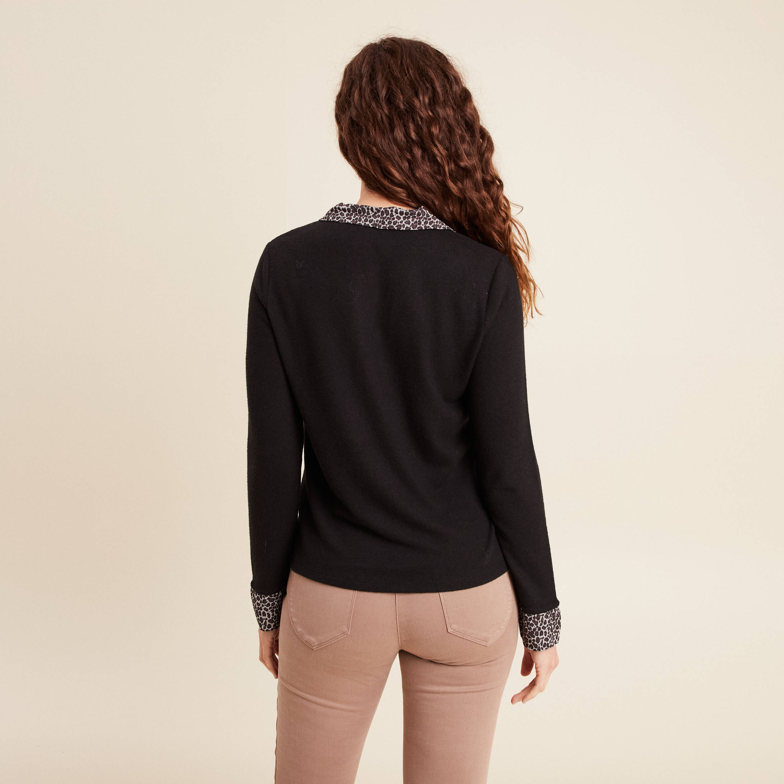 t shirt manches longues noir femme T-shirt manches longues noir femme