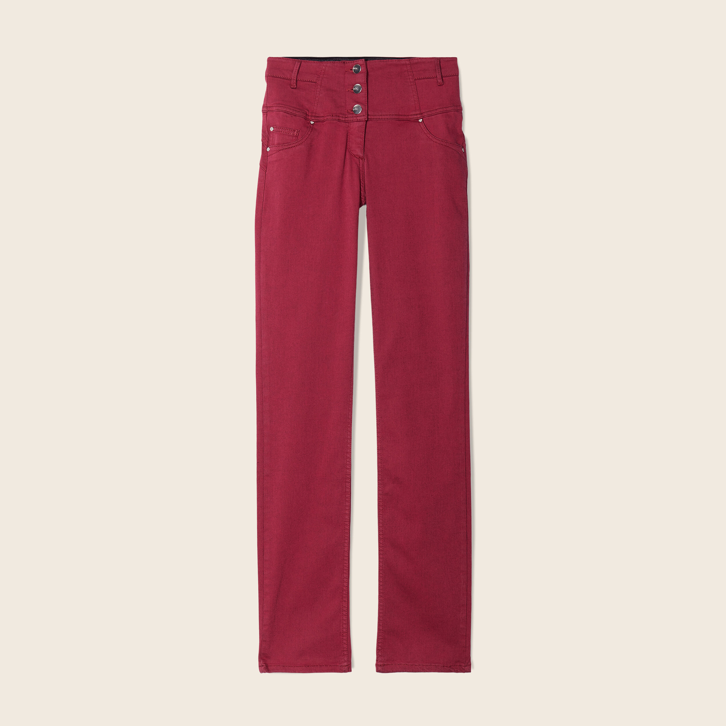 pantalon jeans rouge femme