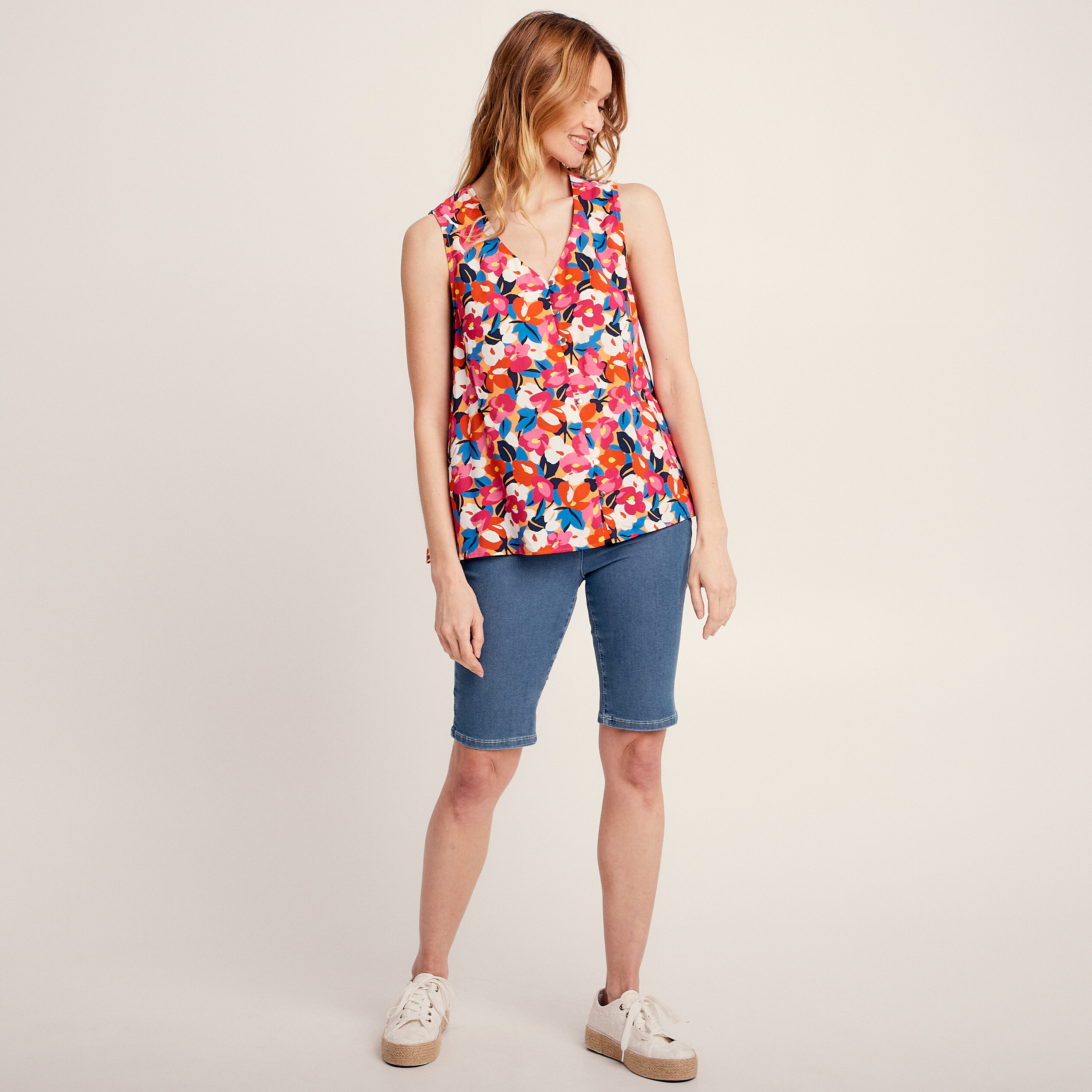 Bermuda magique le Léger denim bleach femme