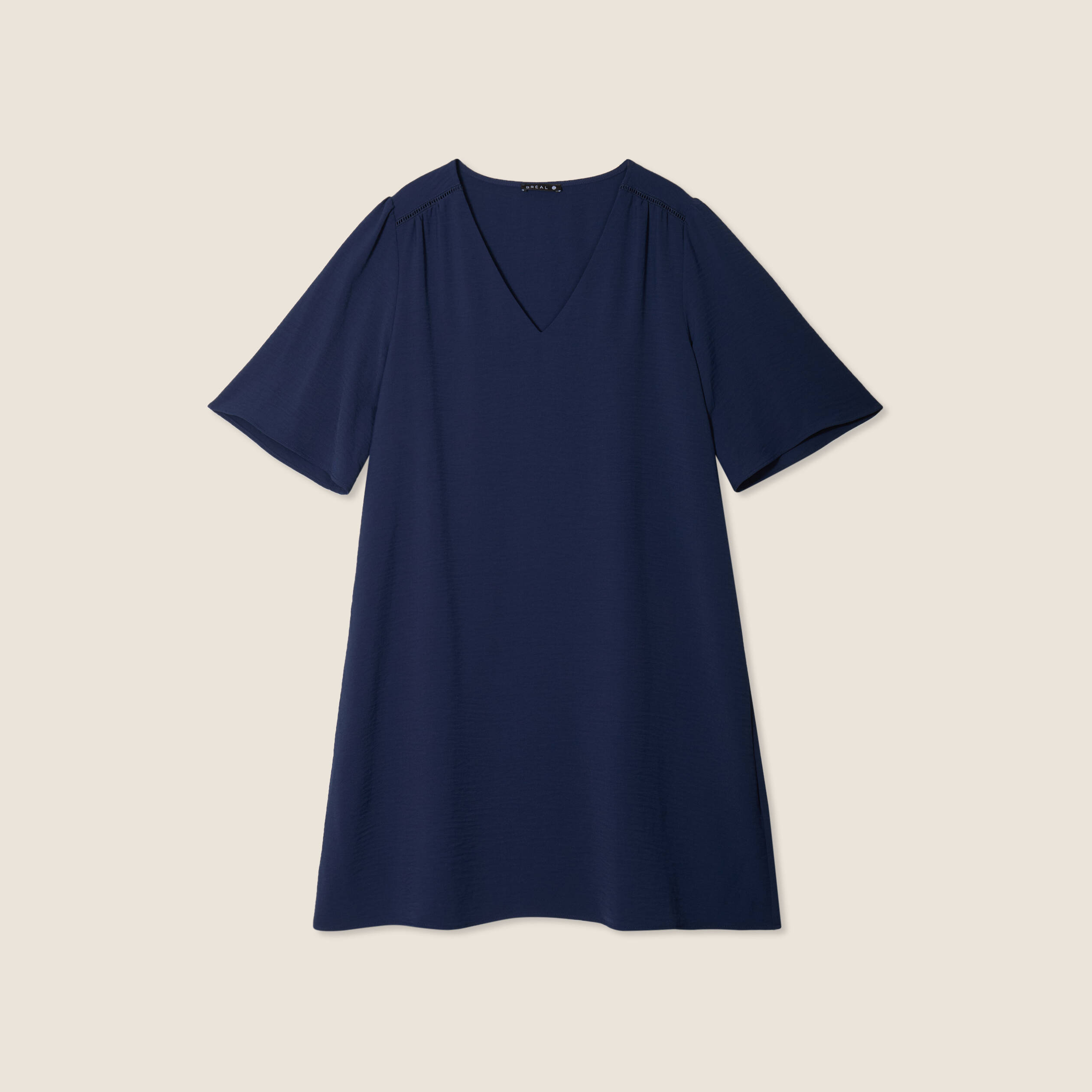 robe evasee col en v bleu marine femme Robe évasée col en V bleu marine femme