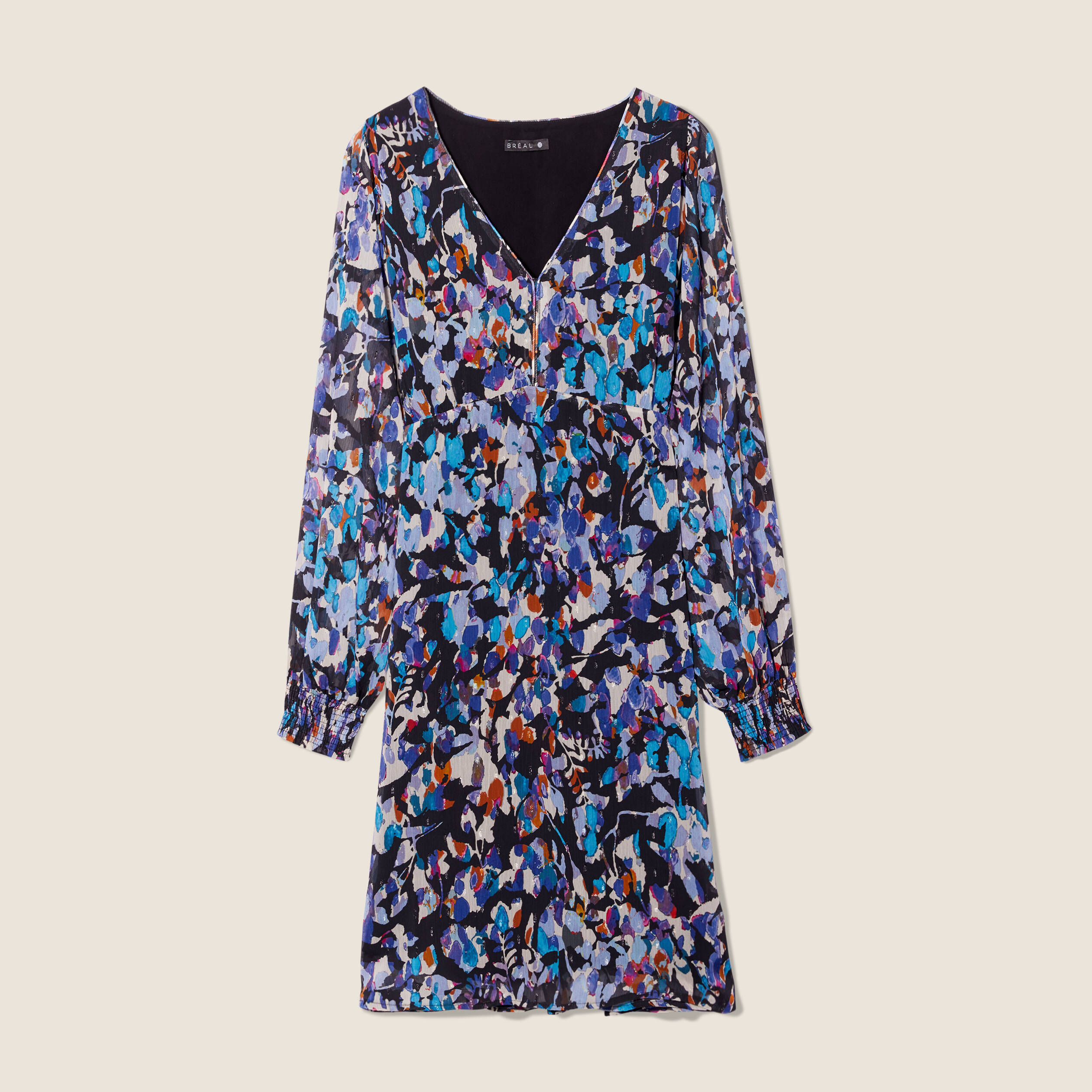 robe evasee manches longues bleu femme Robe évasée manches longues bleu femme