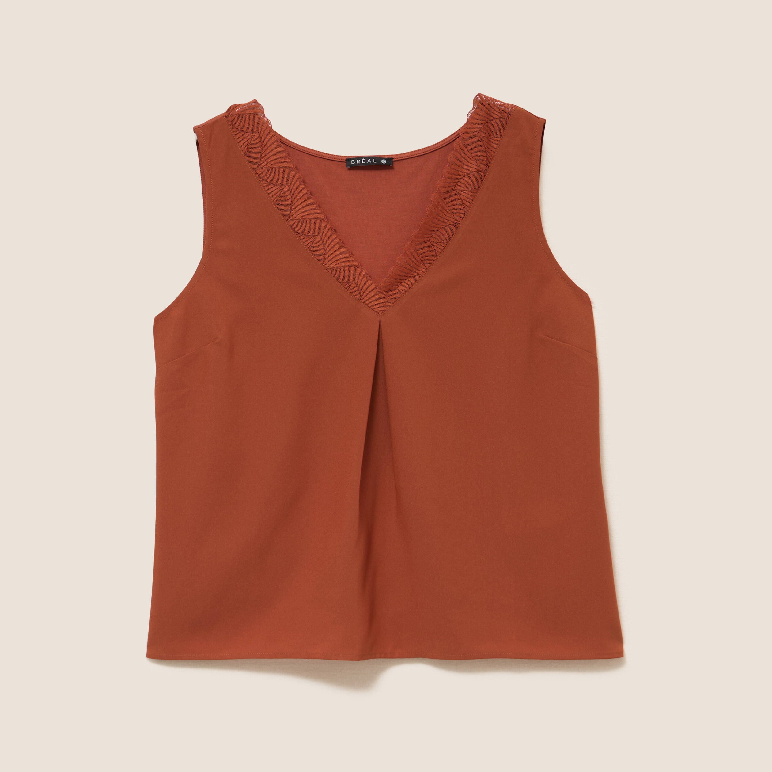 D&eacute;bardeur sans manches marron fonc&eacute; femme