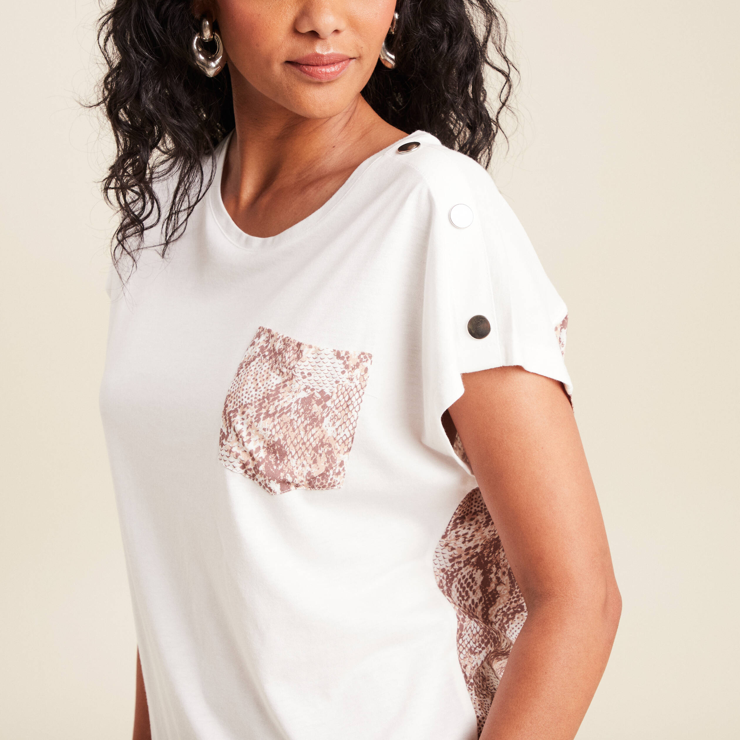 t shirt col rond manches courtes ecru femme t-shirt col rond manches courtes ecru femme