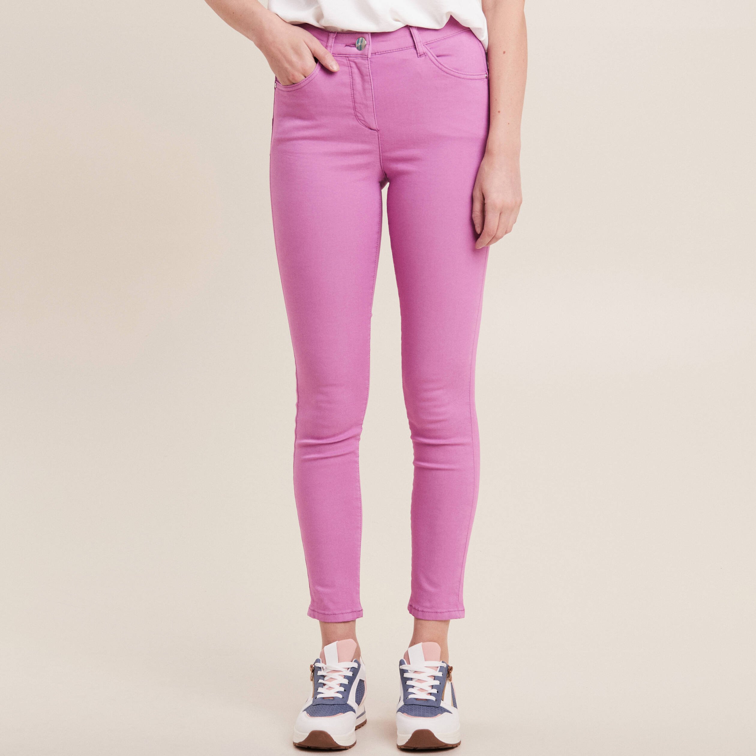 pantalon leger taille standard 78eme mauve femme Pantalon léger taille standard 7/8ème mauve femme